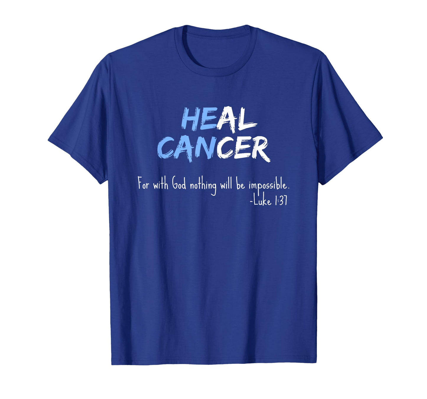 Jade & Harlow Men's Black He Can Heal Cancer Support T-Shirt