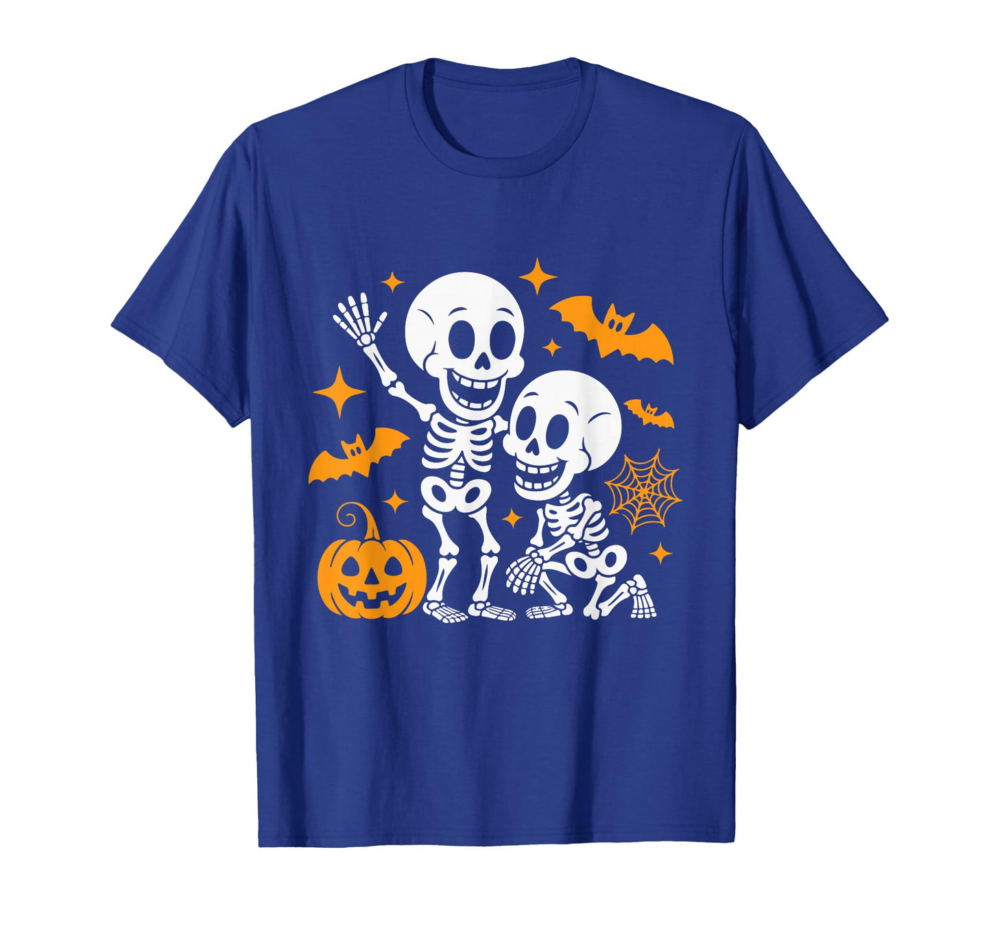 Cute Funny Halloween Skeleton Pumpkin Bat Costume T-Shirt