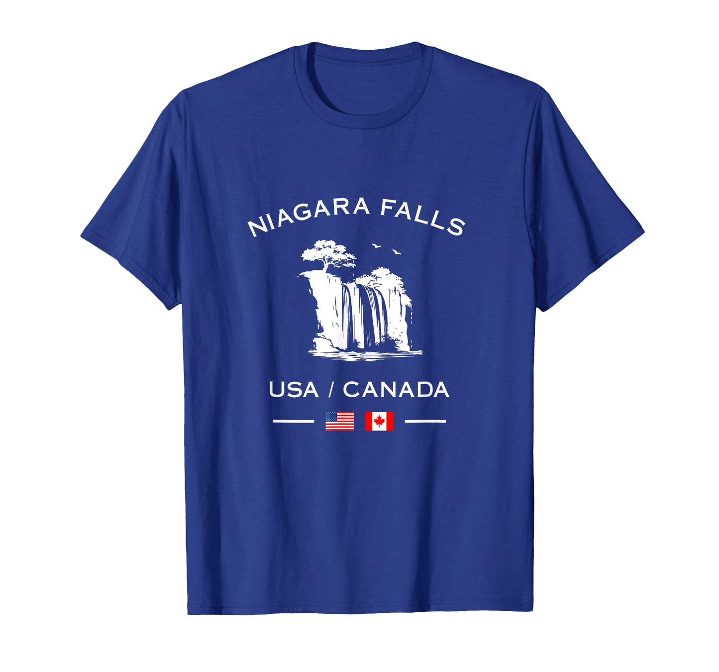 Niagara Falls USA Canada Flag Waterfall Travel T-Shirt
