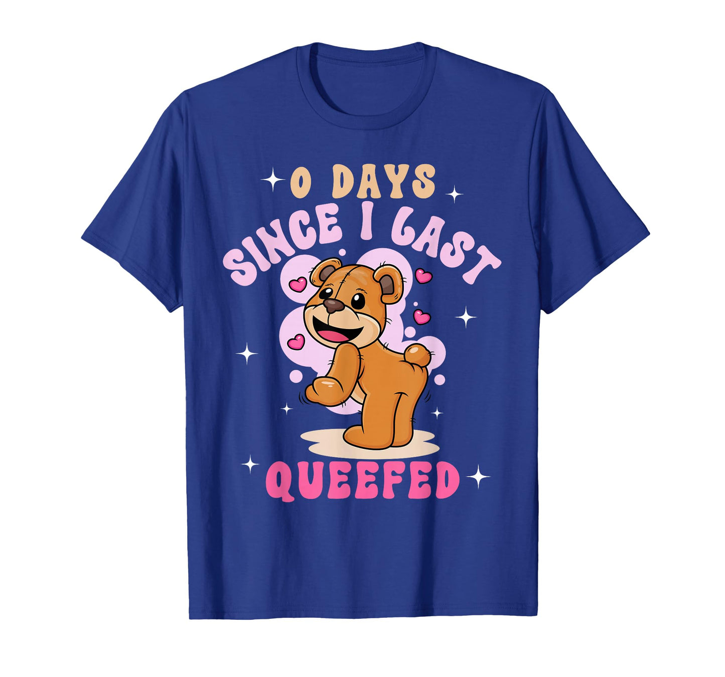 0 Days Since I Last Queefed Retro Groovy Trendy Unisex-Adults T-Shirt - Queef Embarrassing Meme Funny Adult Humor - Black - Small