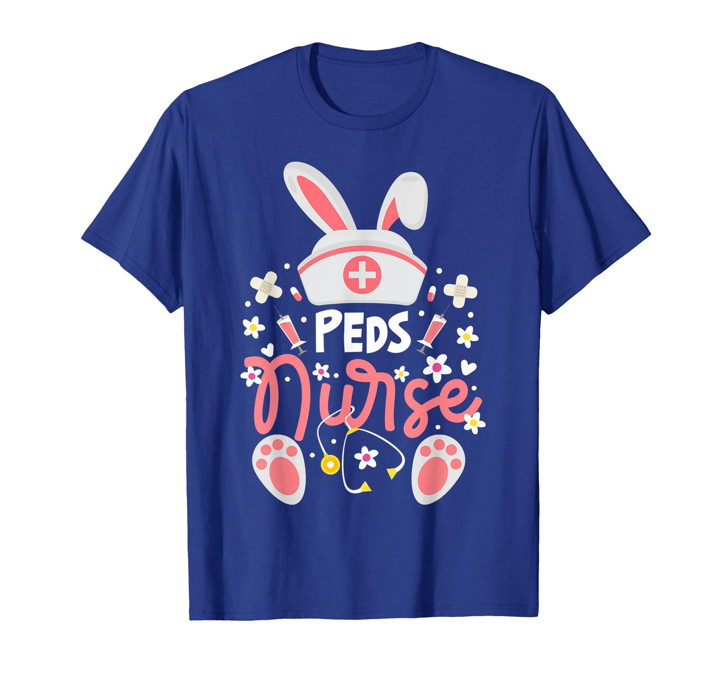 Bunny PEDS Nurse Cute Bunny Ears Hat Nurse Pediatric Nurse T-Shirt