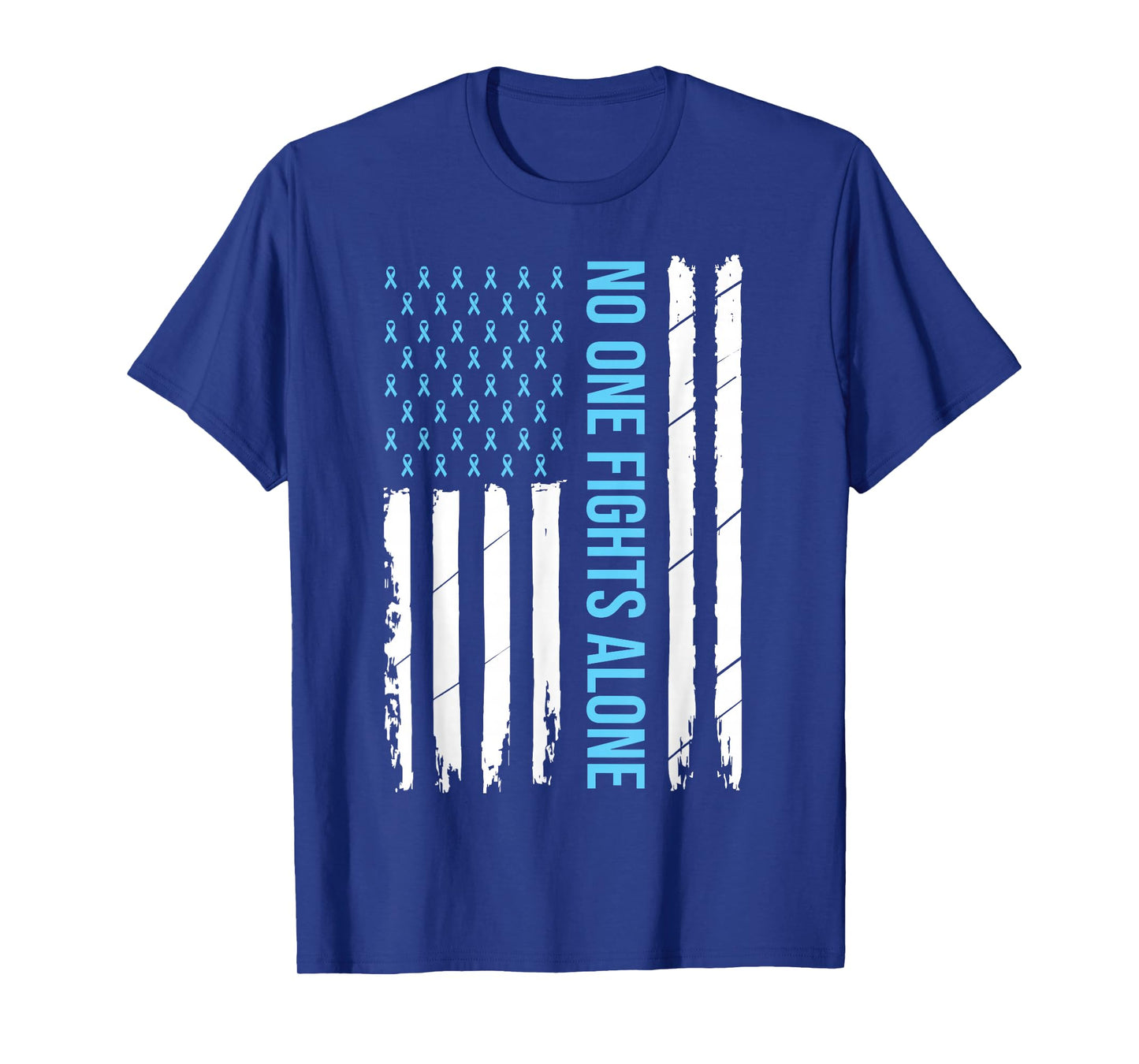 USA Prostate Cancer Awareness Light Blue Ribbon Survivor T-Shirt