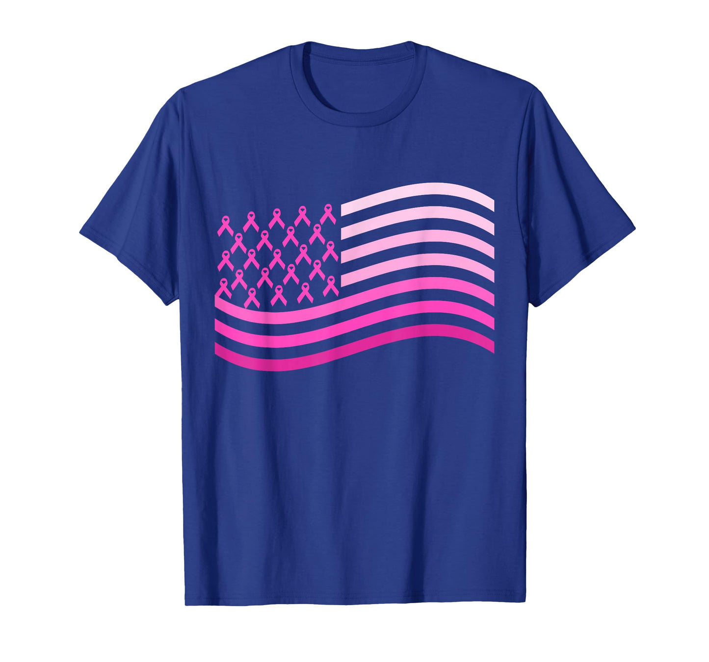 Pink Ribbon USA America Flag | Breast Cancer T-Shirt