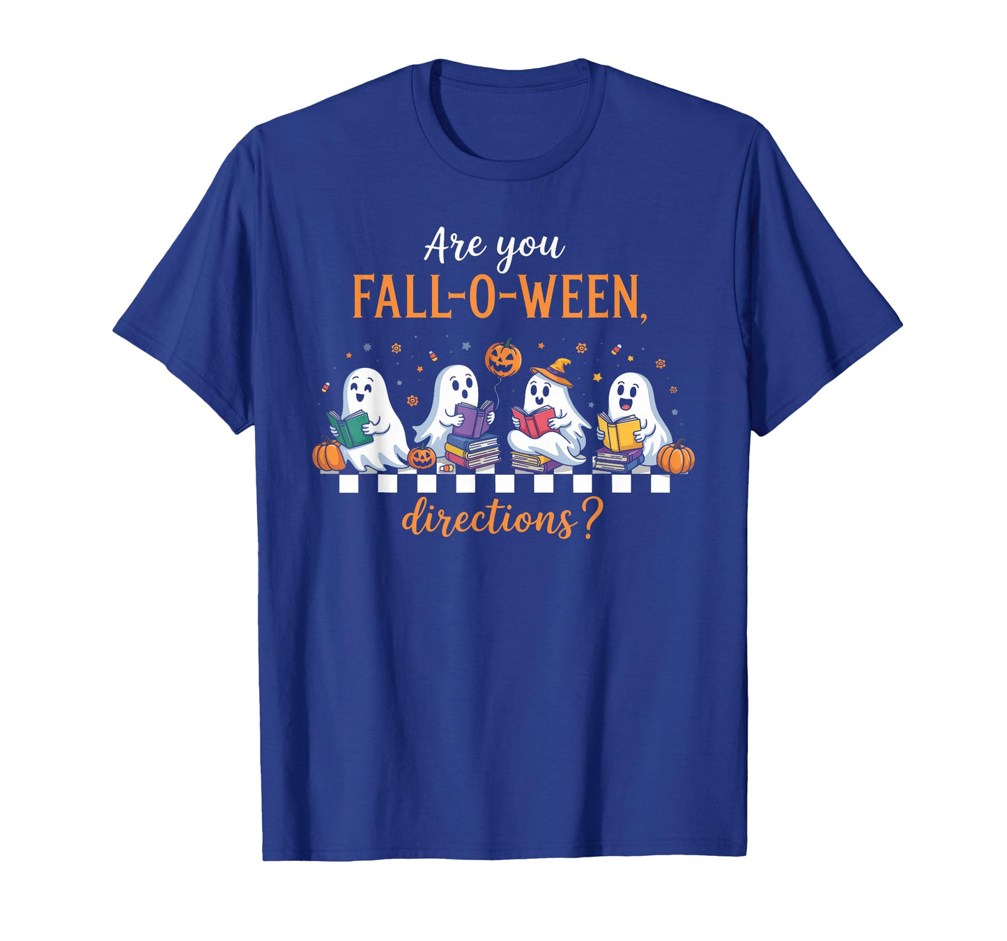 Retro are You Fall O Ween Directions Teacher Halloween Ghost T-Shirt
