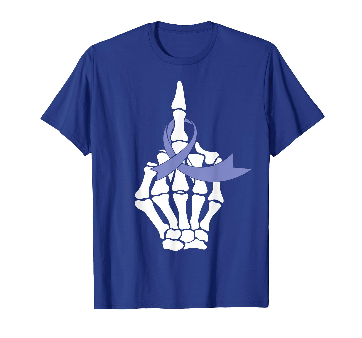 Fuck Esophageal Cancer Middle Finger Periwinkle Ribbon T-Shirt