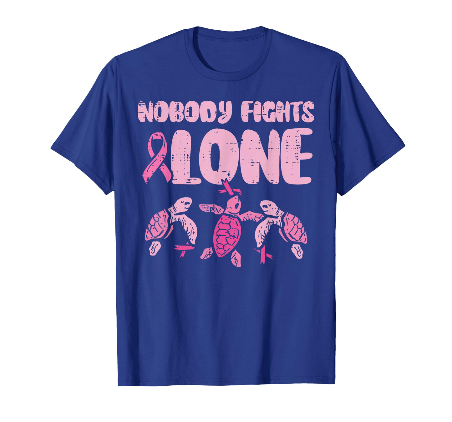 Nobody Fights Alone Turtles Breast Cancer Awareness T-Shirt