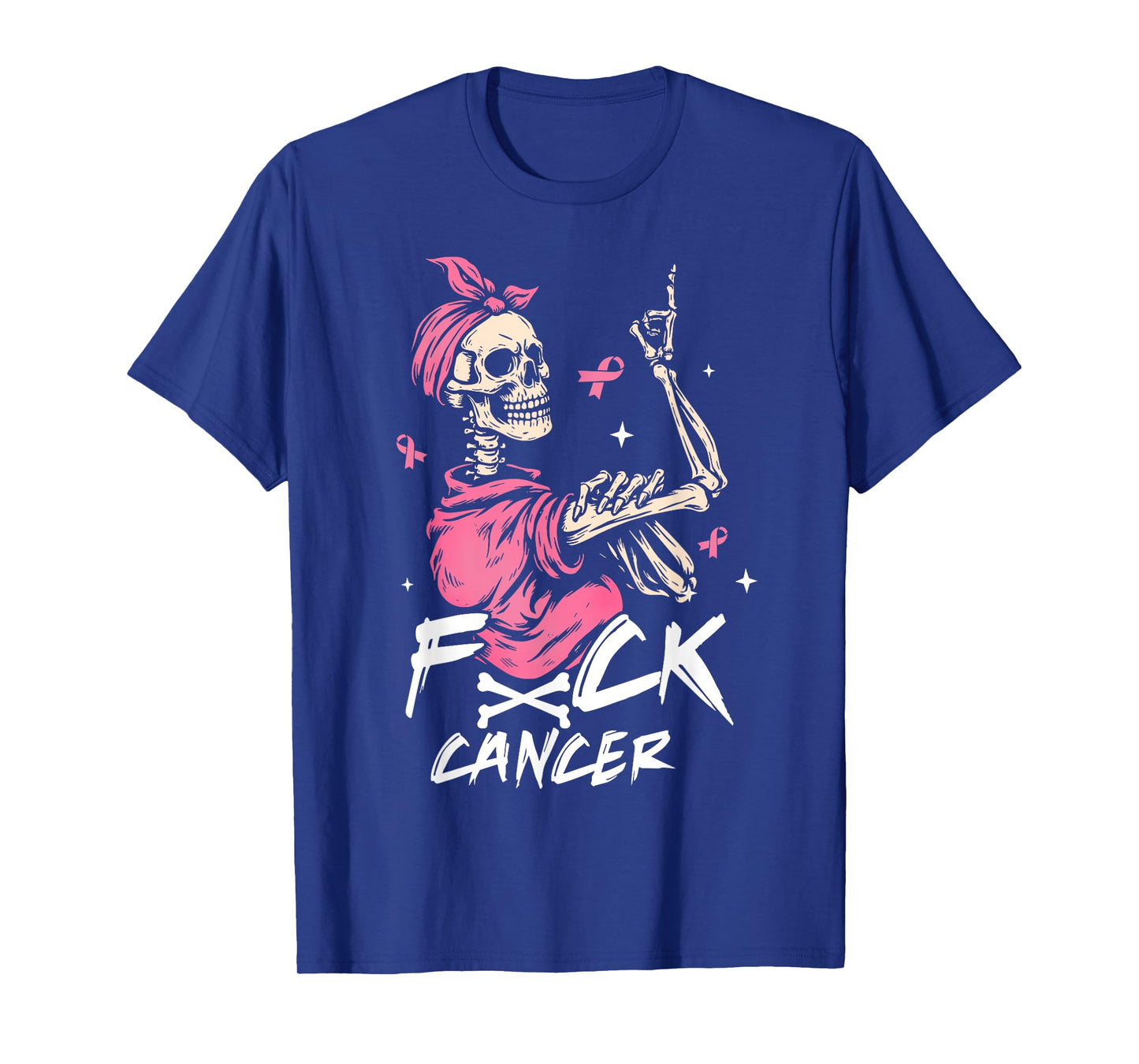Fight Cancer Skeleton Pink Ribbon Awareness Design T-Shirt