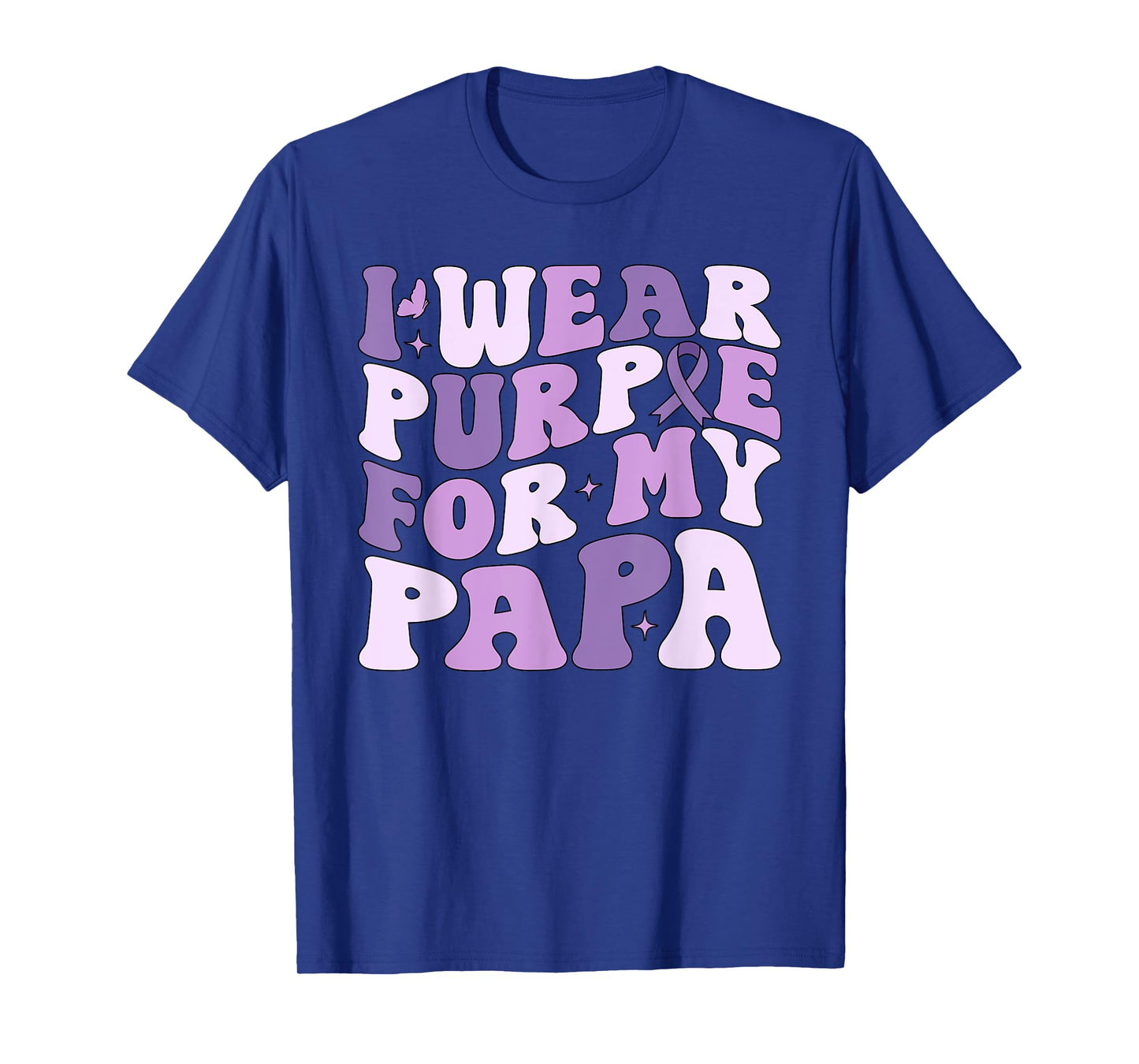 I Wear Purple For My Papa Pancreatic Cancer Awareness Kids T-Shirt