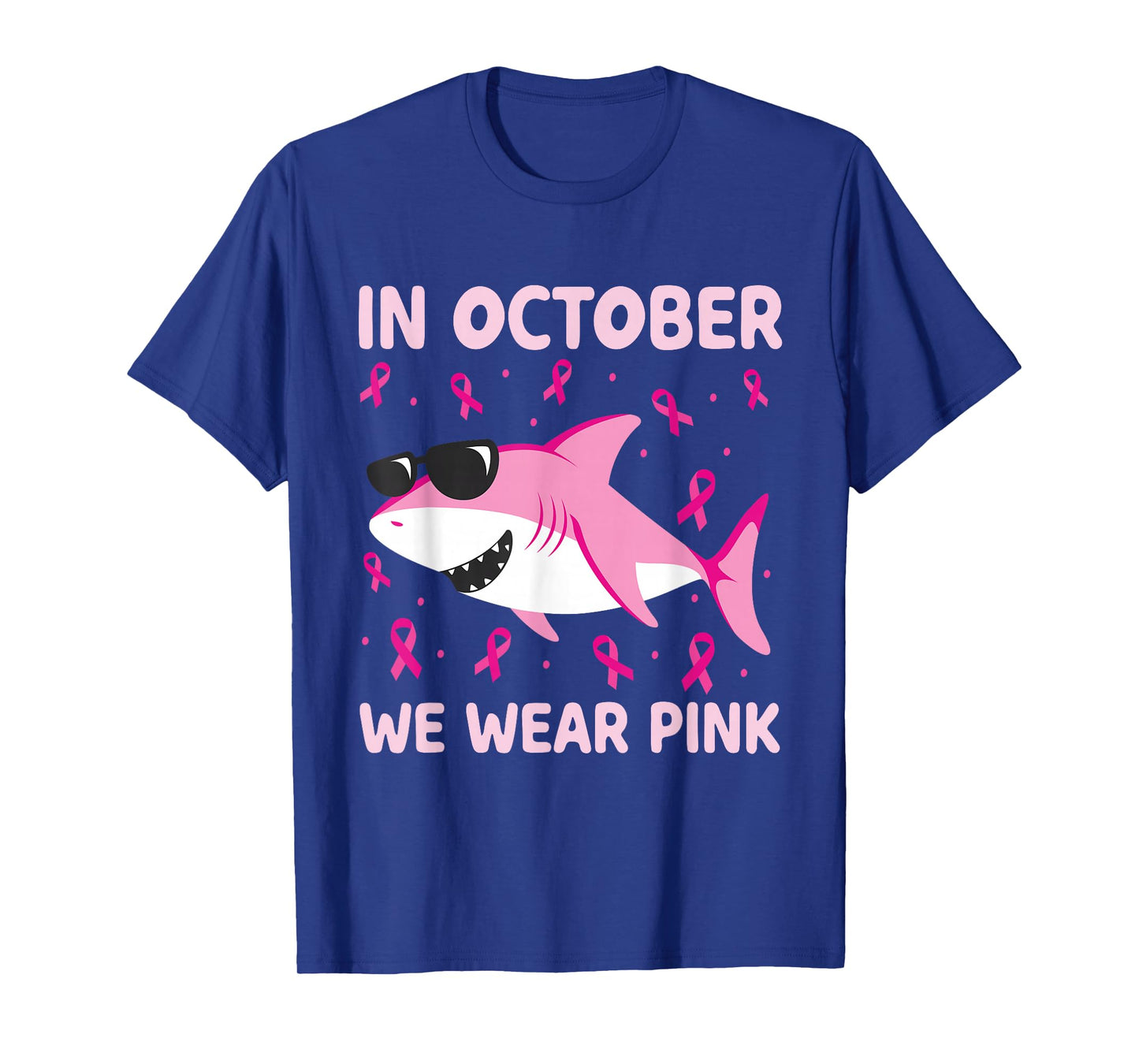 Breast Cancer Shirts Kids Shark In October We Wear Pink Boys T-Shirt