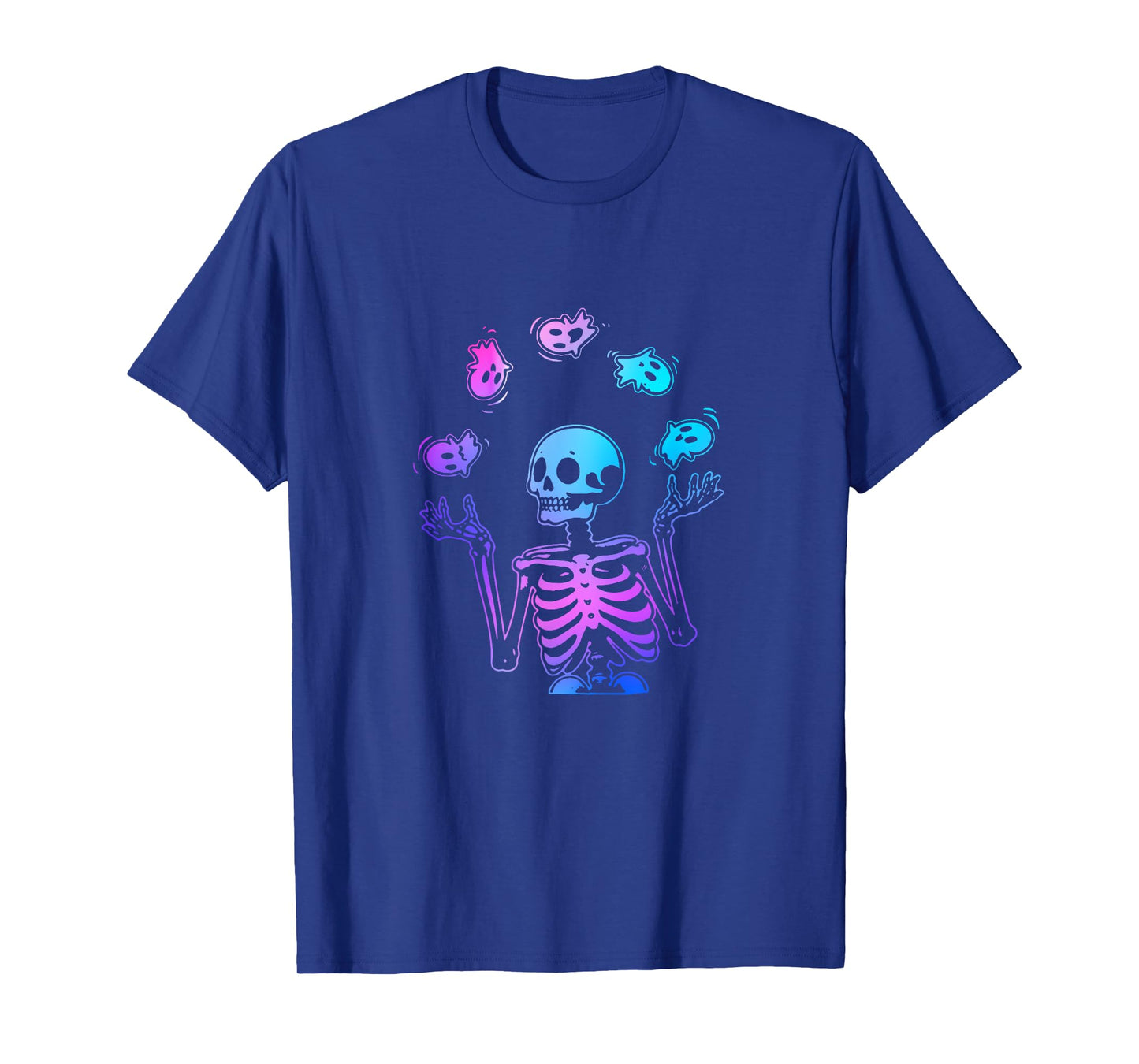 Skeleton Juggling Ghosts Halloween T-Shirt