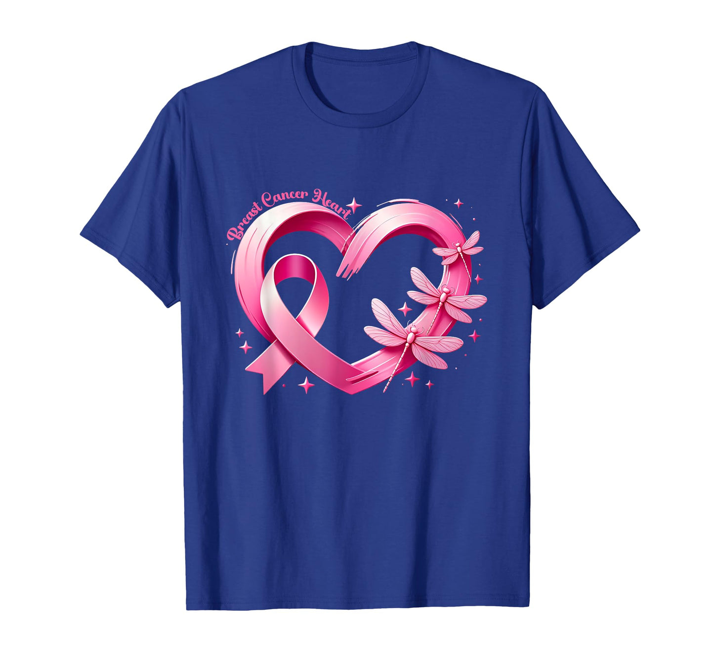Heart Dragonflies Breast Cancer Awareness Women Kids Men T-Shirt