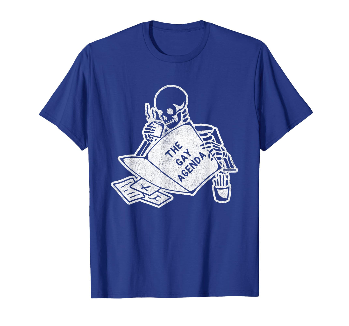Skeleton Reading The Books Name That The Gay Agenda T-Shirt