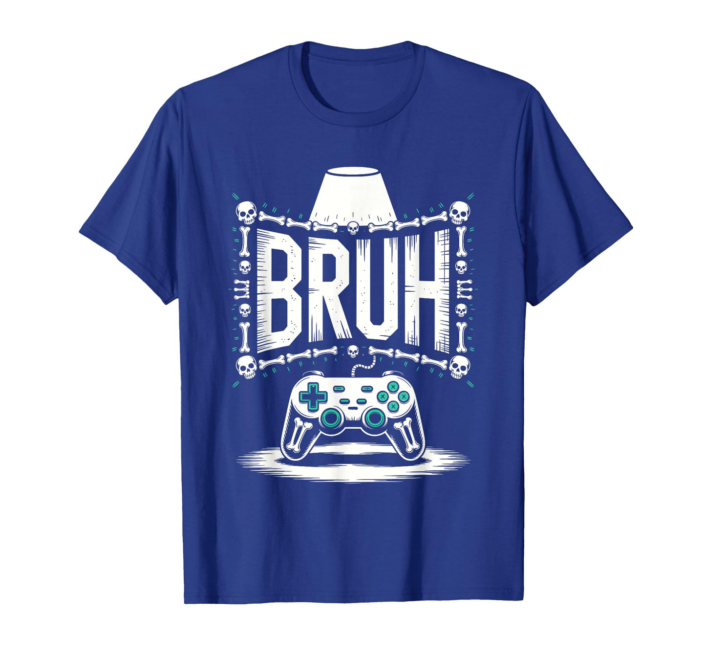 Funny Halloween Skeleton Gamer Bruh for Kids & Video Players T-Shirt