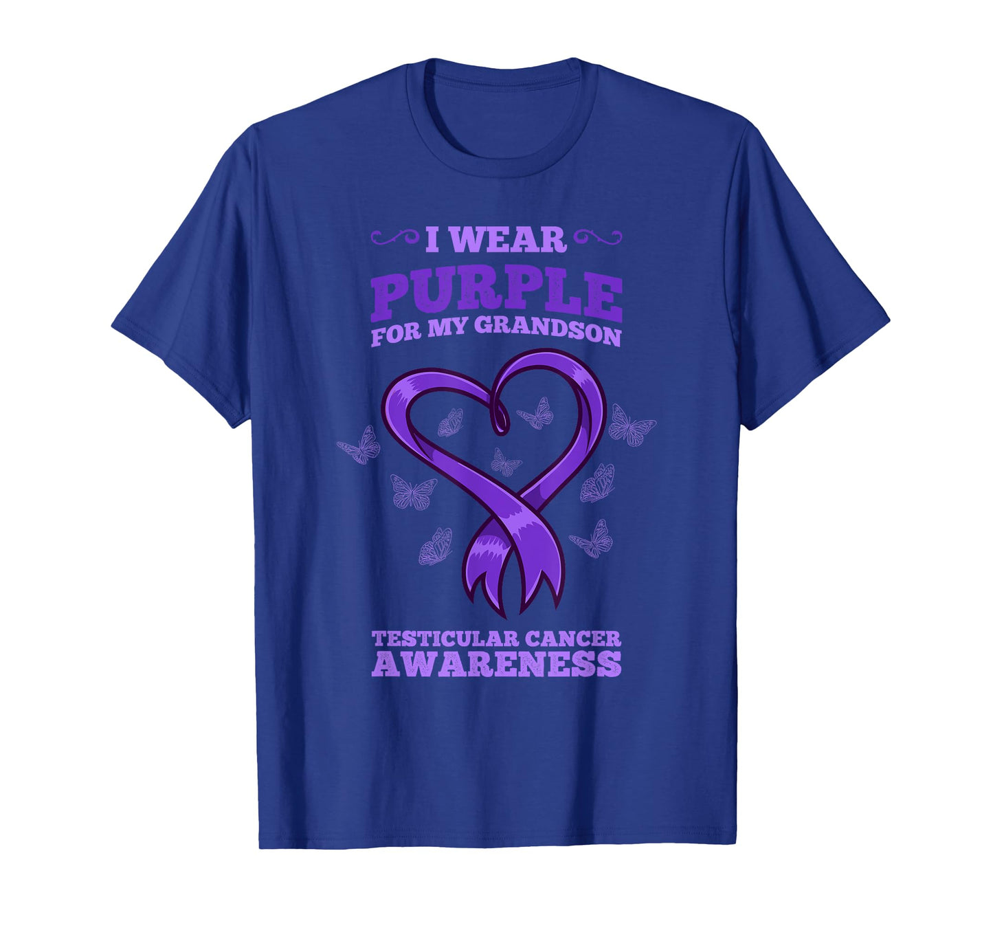 I Wear Purple For My Grandson Testicular Cancer Awareness T-Shirt