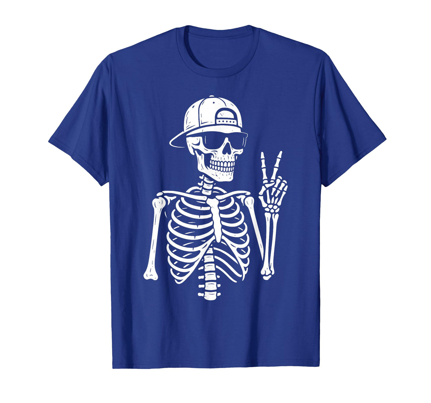 Skeleton Hand Peace Sign Retro Halloween Skeleton Hand Sign T-Shirt