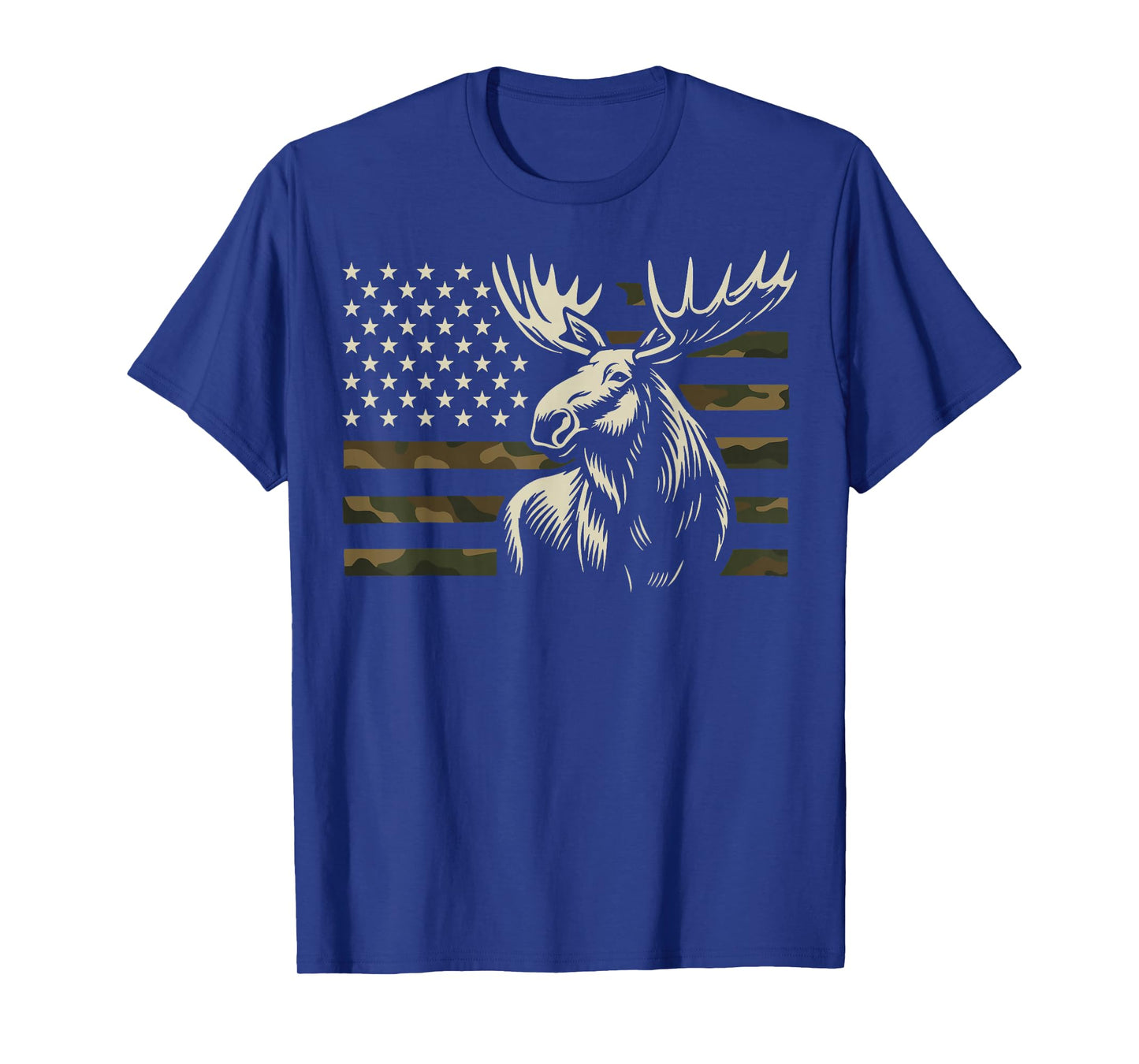 Moose USA Flag Alaska Wildlife T-Shirt