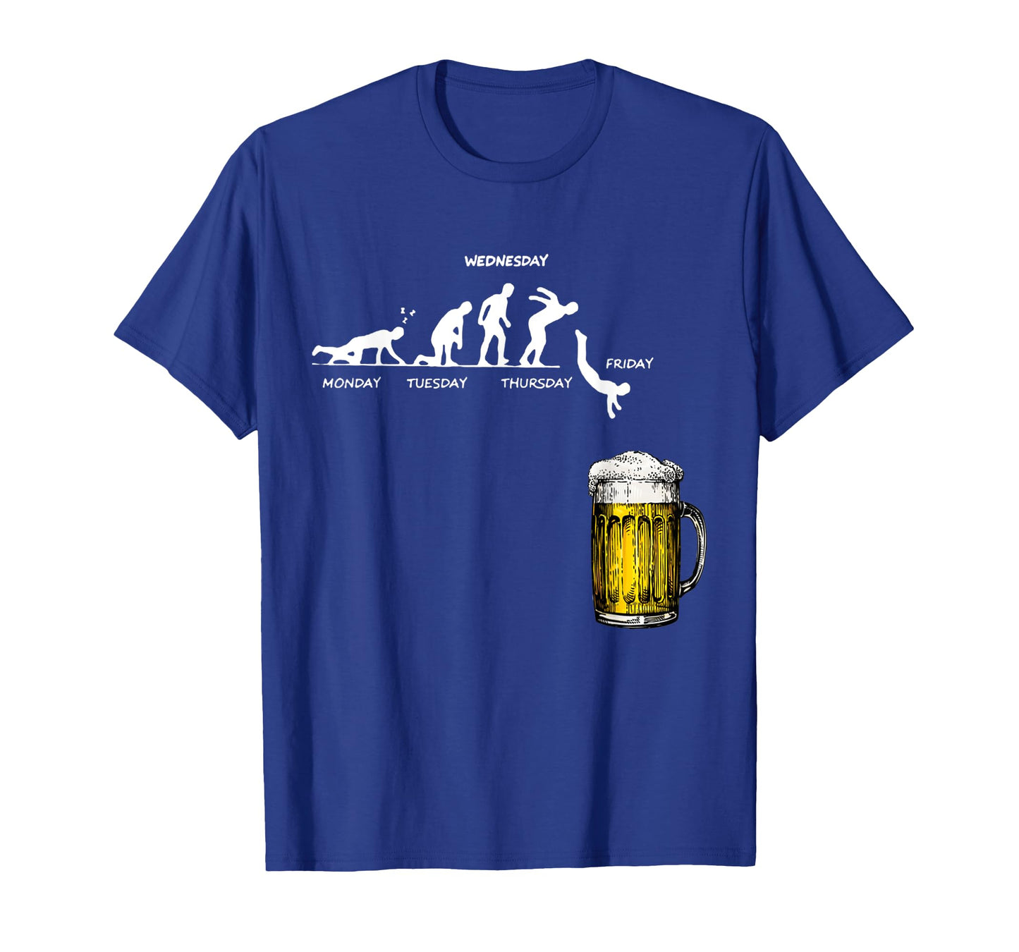 Monday Friday Stick Human Beer Weekly Jump Energy Sarcasm T-Shirt