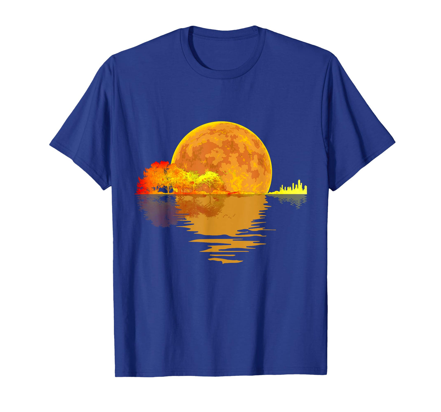 Acoustic Guitar Moon Lake Shadow Music Lover gift guitarist T-Shirt