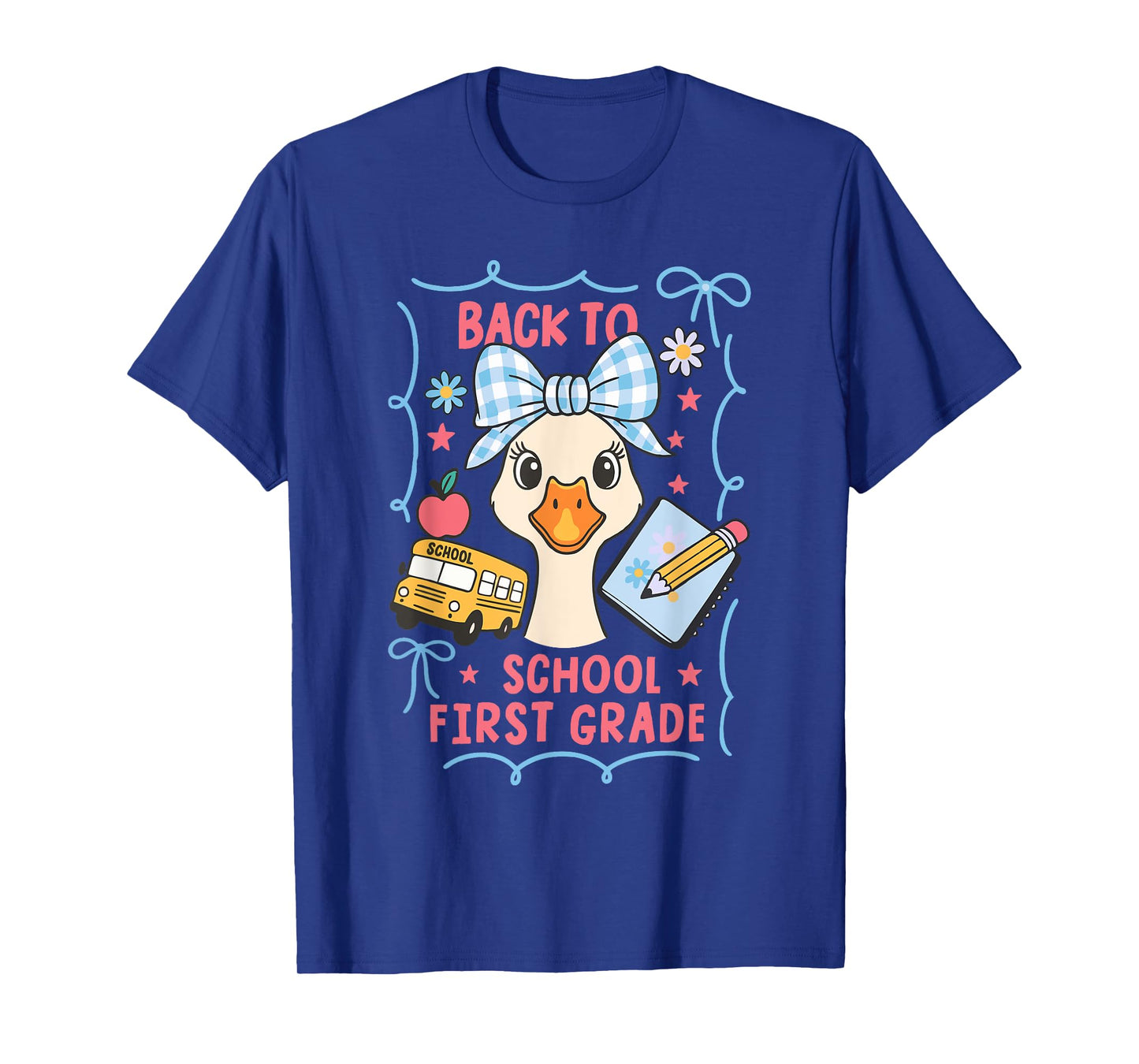 First Grade Coquette Goose Back to School Outfit T-Shirt