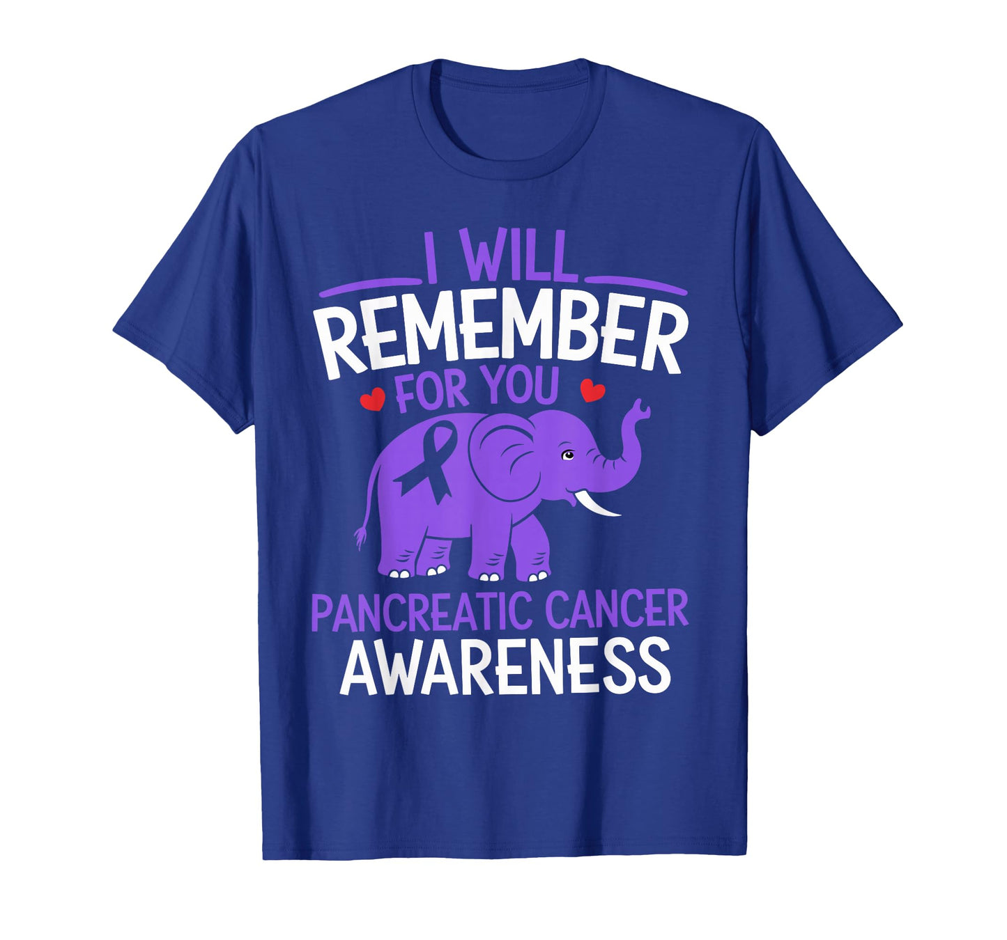 Pancreatic Cancer Awareness Elephant I Will Remember For You T-Shirt