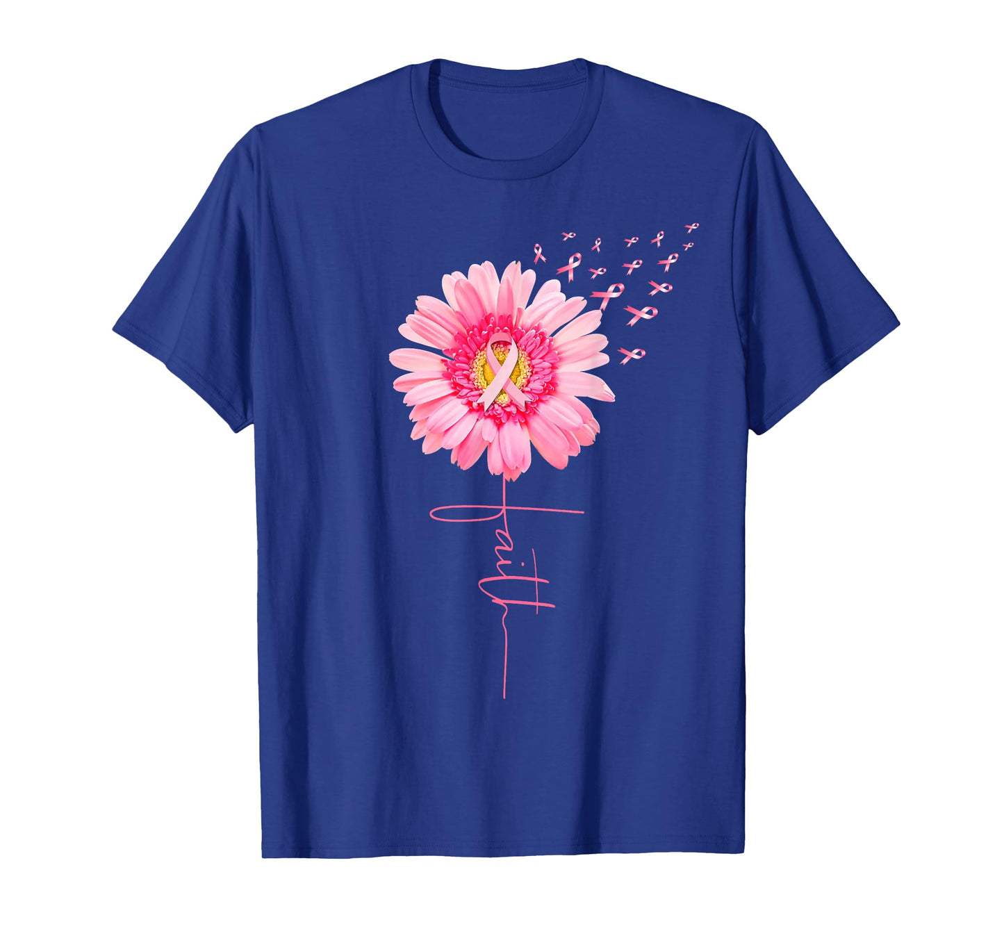 Pink Ribbon Daisy Faith - Breast Cancer Awareness Month Gift T-Shirt