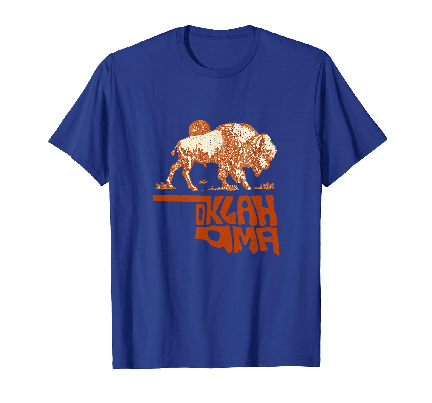 Oklahoma Map Bison Buffalo Oklahoma Souvenir Vintage T-Shirt