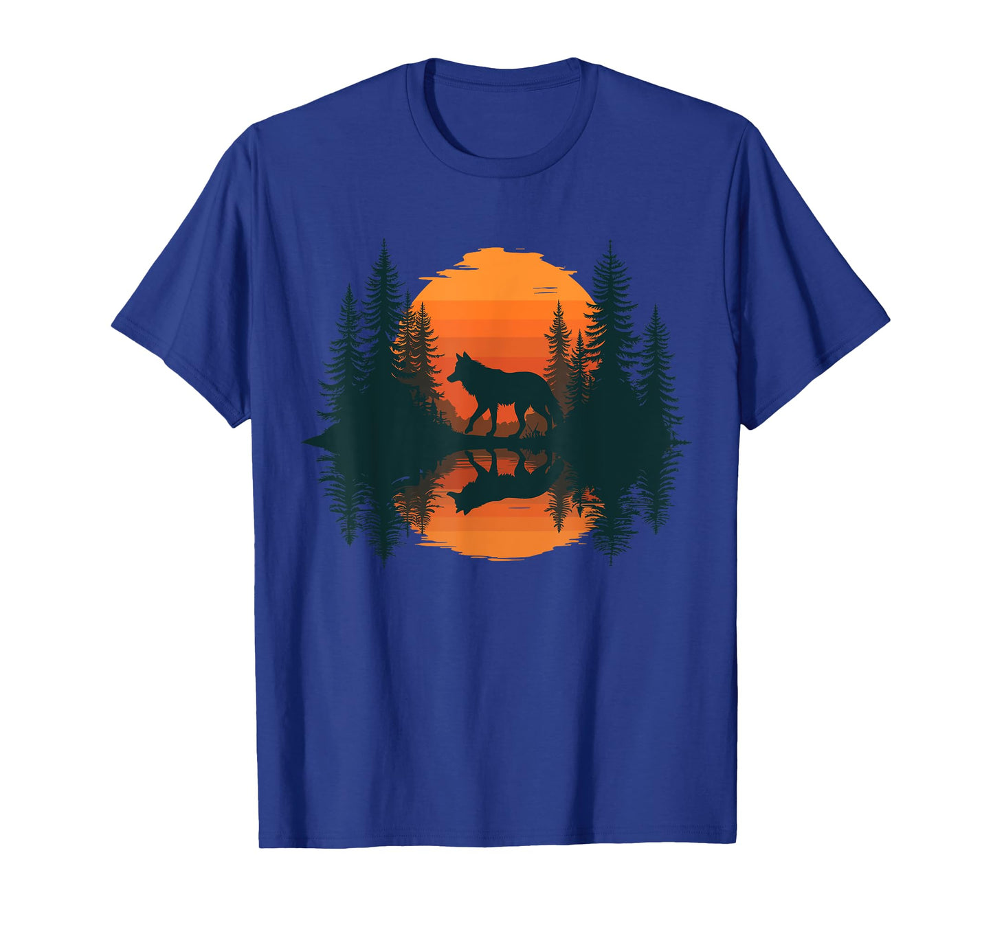 Graphic Tee Wolf Reflection Forest Nature Wildlife Outdoor T-Shirt