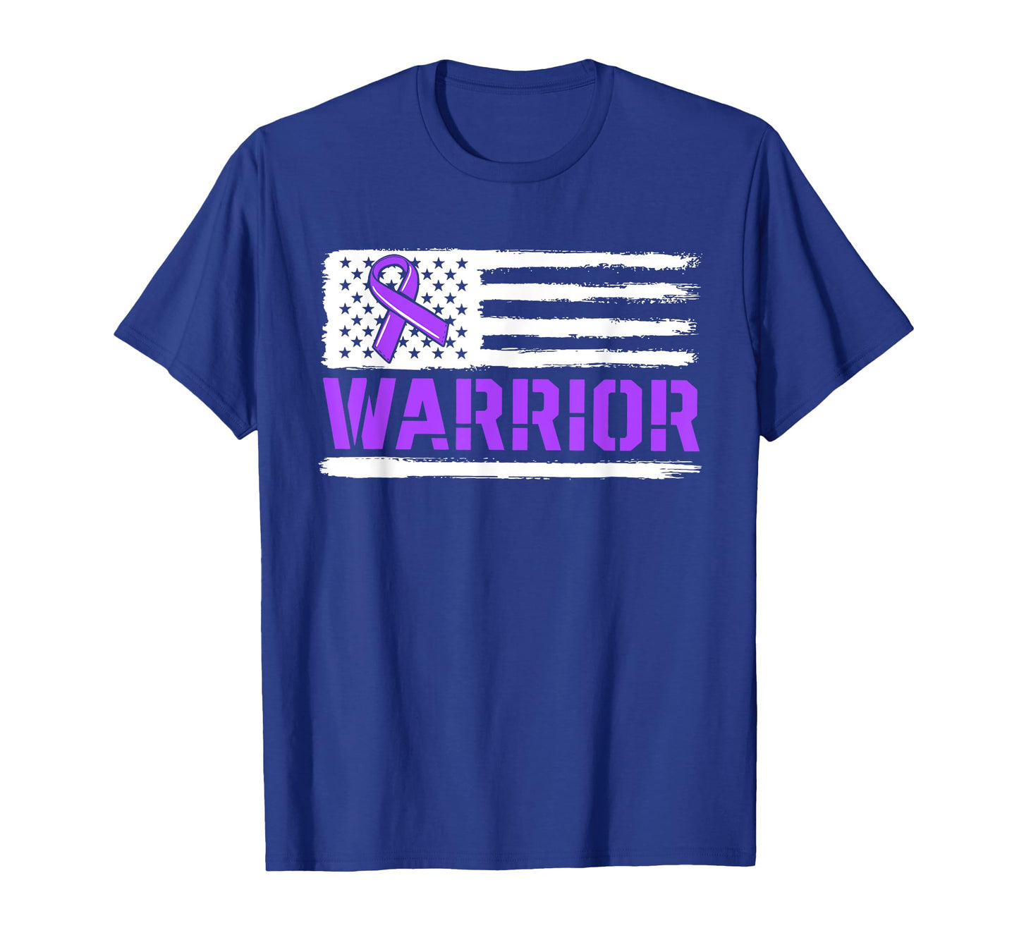 Warrior Flag Purple Support Pancreatic Cancer Awareness T-Shirt