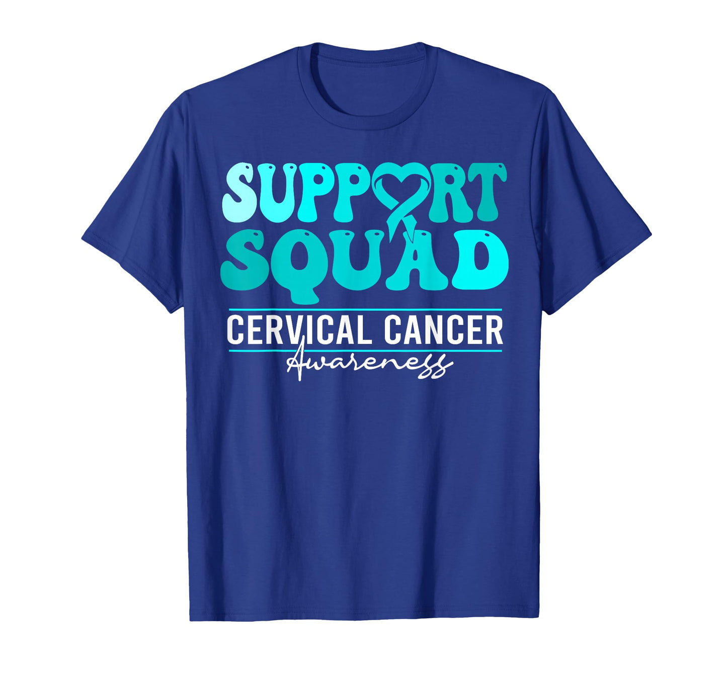 Cervical Cancer Awareness support squad groovy cervical T-Shirt