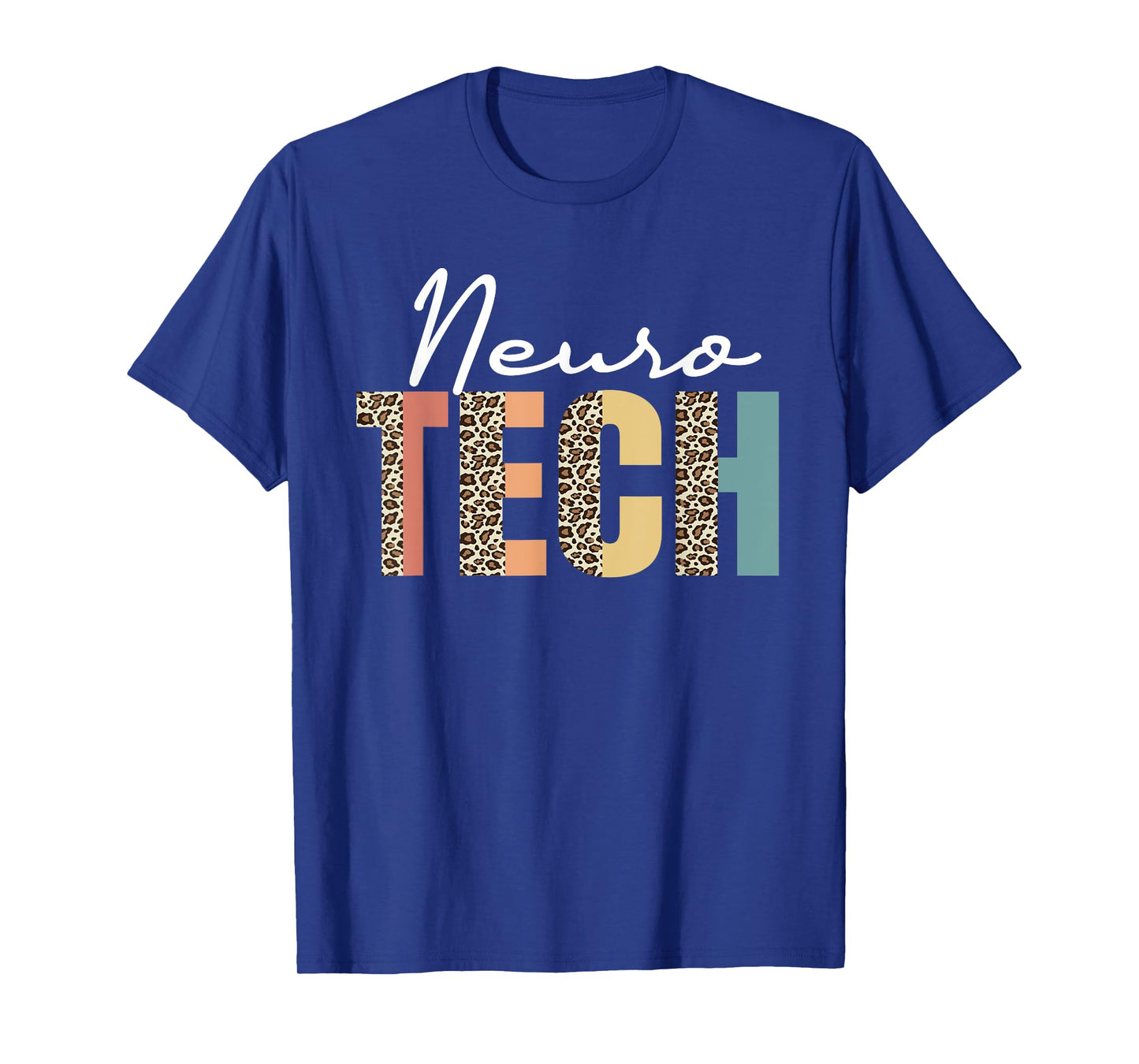 Neuro Tech Leopard Pattern Neurology Nursing EEG Brain Waves T-Shirt