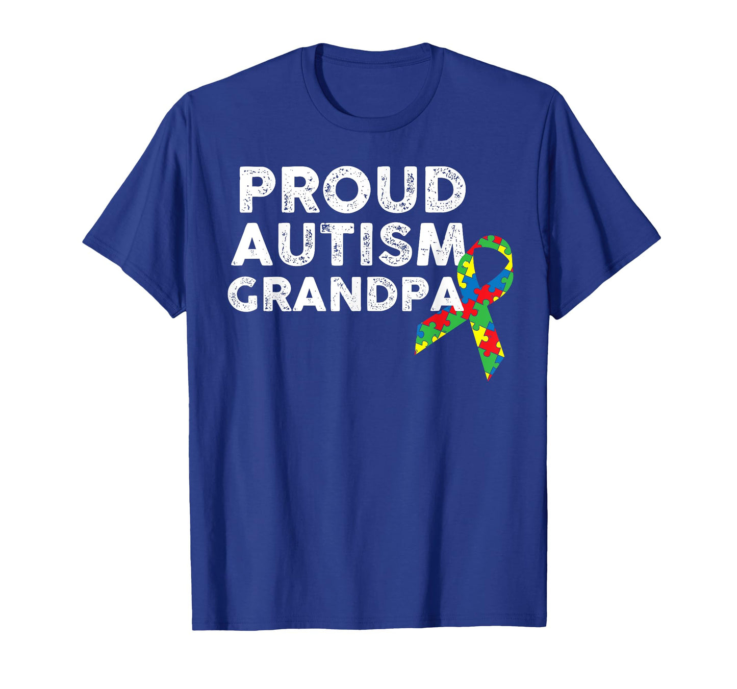 Proud Autism Grandpa Ribbon Puzzle Piece T-Shirt