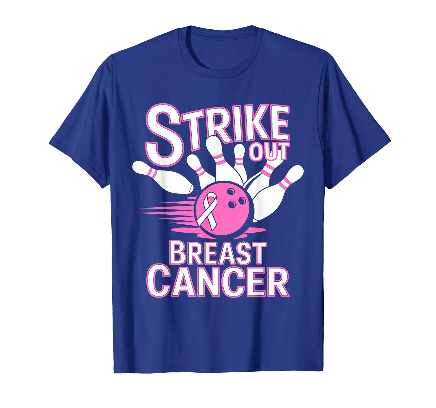 Strikeout Breast Cancer Awareness Bowling Bowler Strike Out T-Shirt