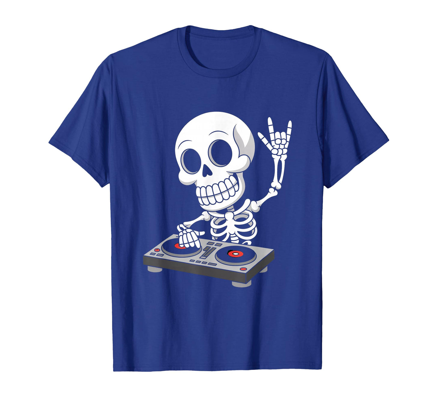 Skeleton DJ on Turntables EDM Synthesizer Rave Music Ghost T-Shirt