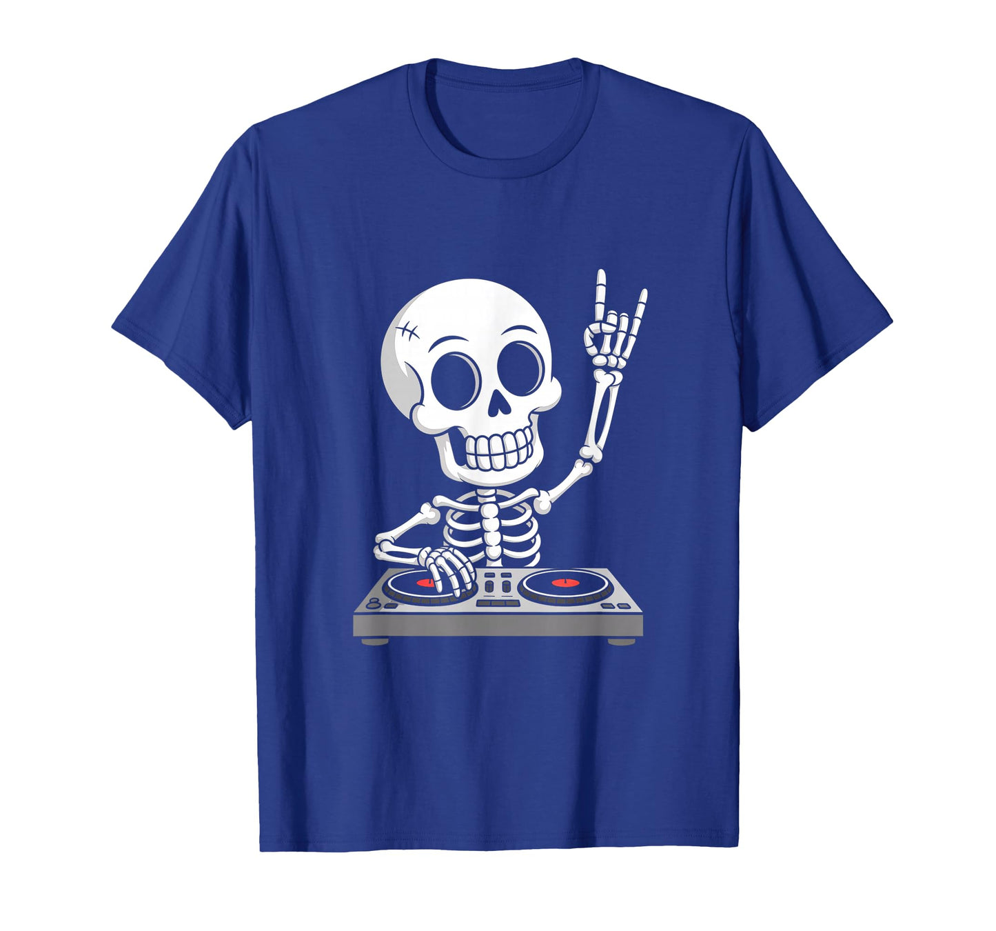 Skeleton DJ on Turntables EDM Synthesizer Rave Music Ghost T-Shirt