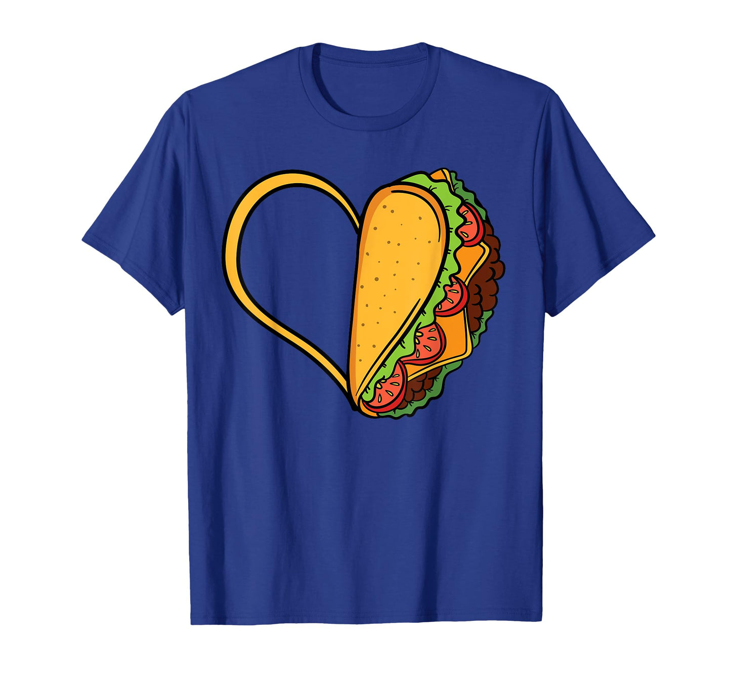 Tacos Heart Mexican Dish Street Food Chili Taquitos Flautas T-Shirt