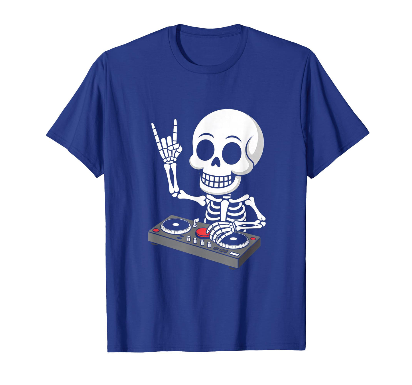 Skeleton DJ on Turntables EDM Synthesizer Rave Music Ghost T-Shirt