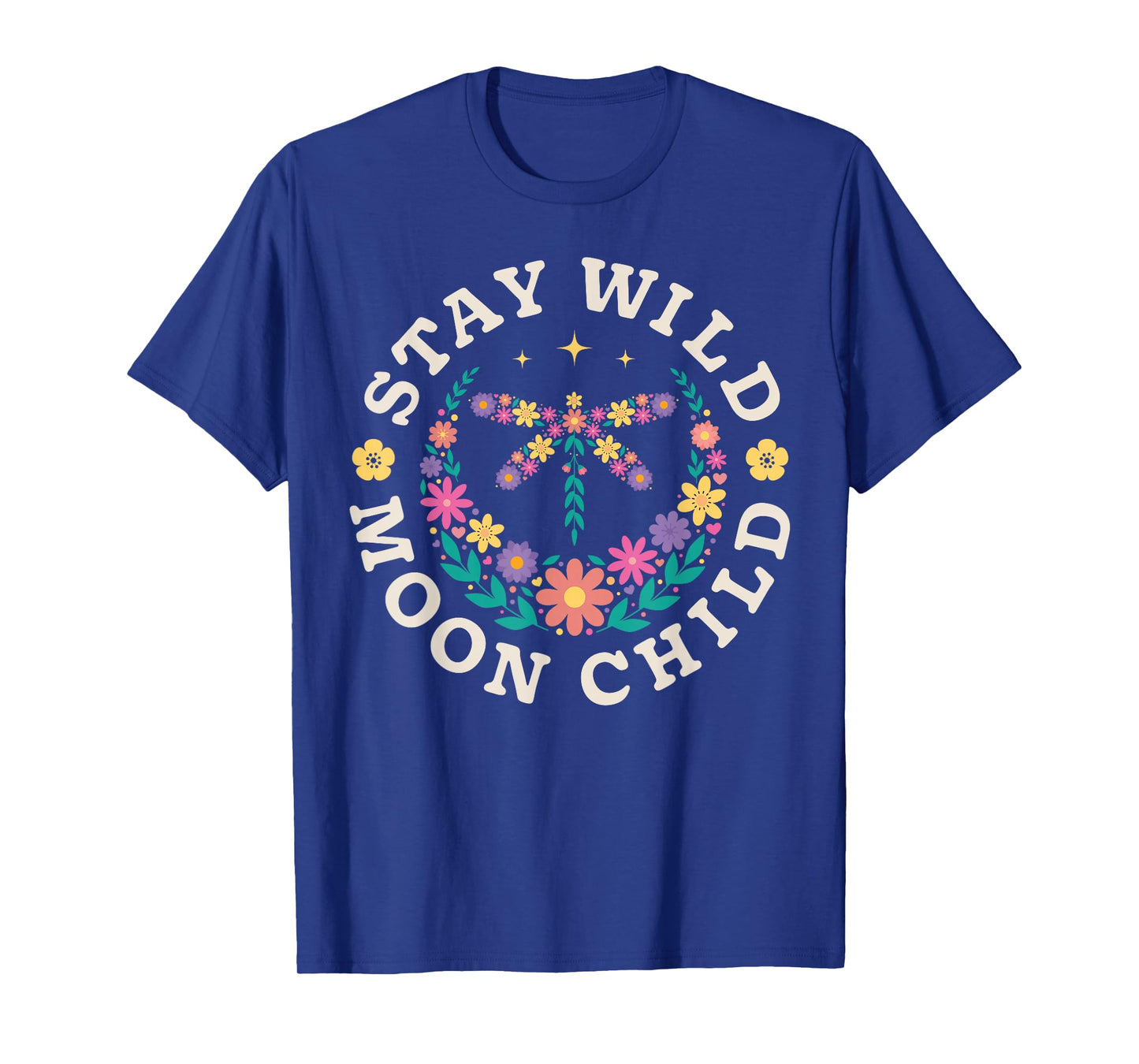 Stay Wild Moon Child Hippie Dragonfly Retro 70s Bug Insect T-Shirt