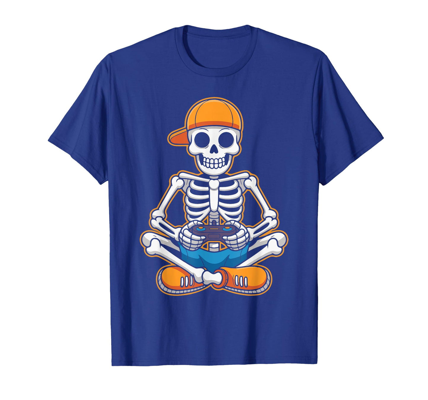 Retro Skeleton Gamer Funny Halloween Boys Men Video Gaming T-Shirt