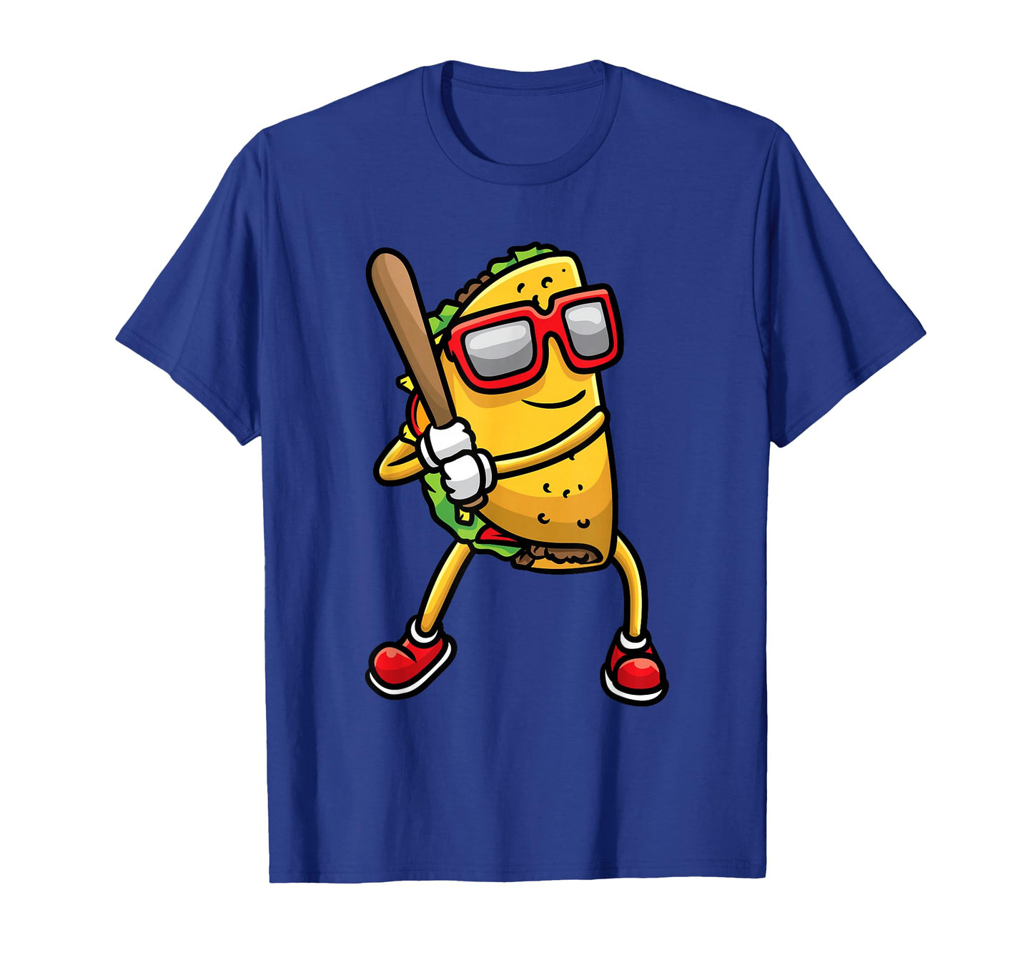 Taco Playing Baseball Mexican Cinco De Mayo Kids Men T-Shirt
