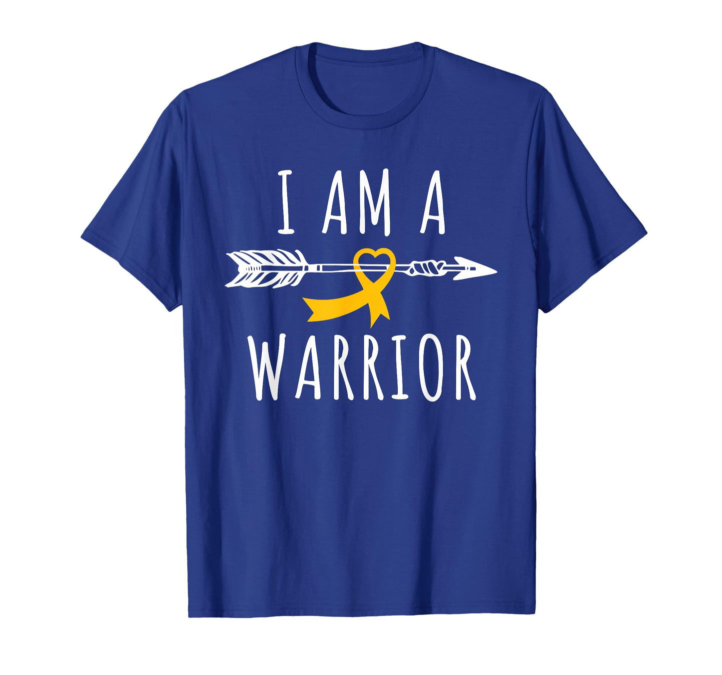 I Am A Warrior Childhood Cancer Awareness Gold Ribbon Kids T-Shirt