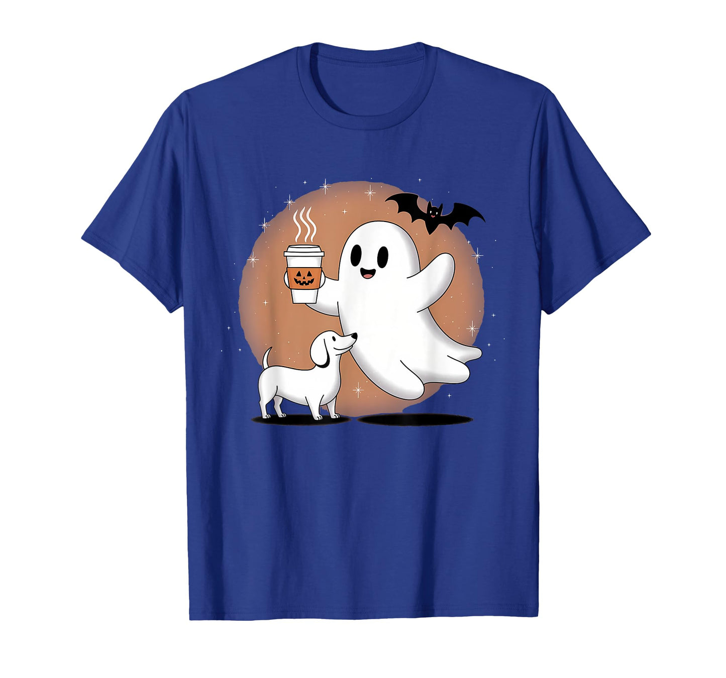 Dachshund Ghost Halloween Spooky Season Weenie Dog Retro T-Shirt