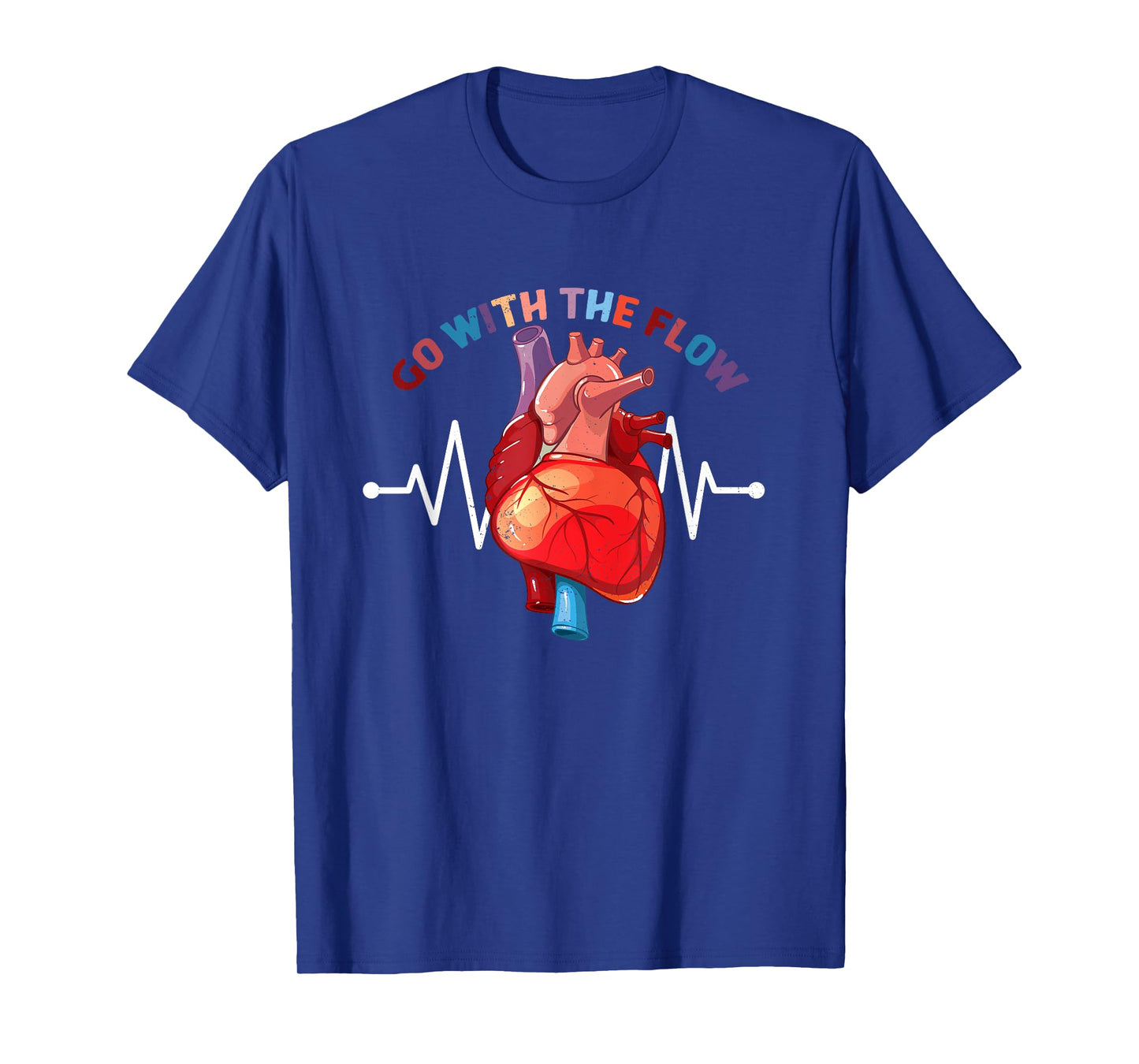 Go With The-Flow CVICU Cardiac Nurse Anatomy Cardiology T-Shirt