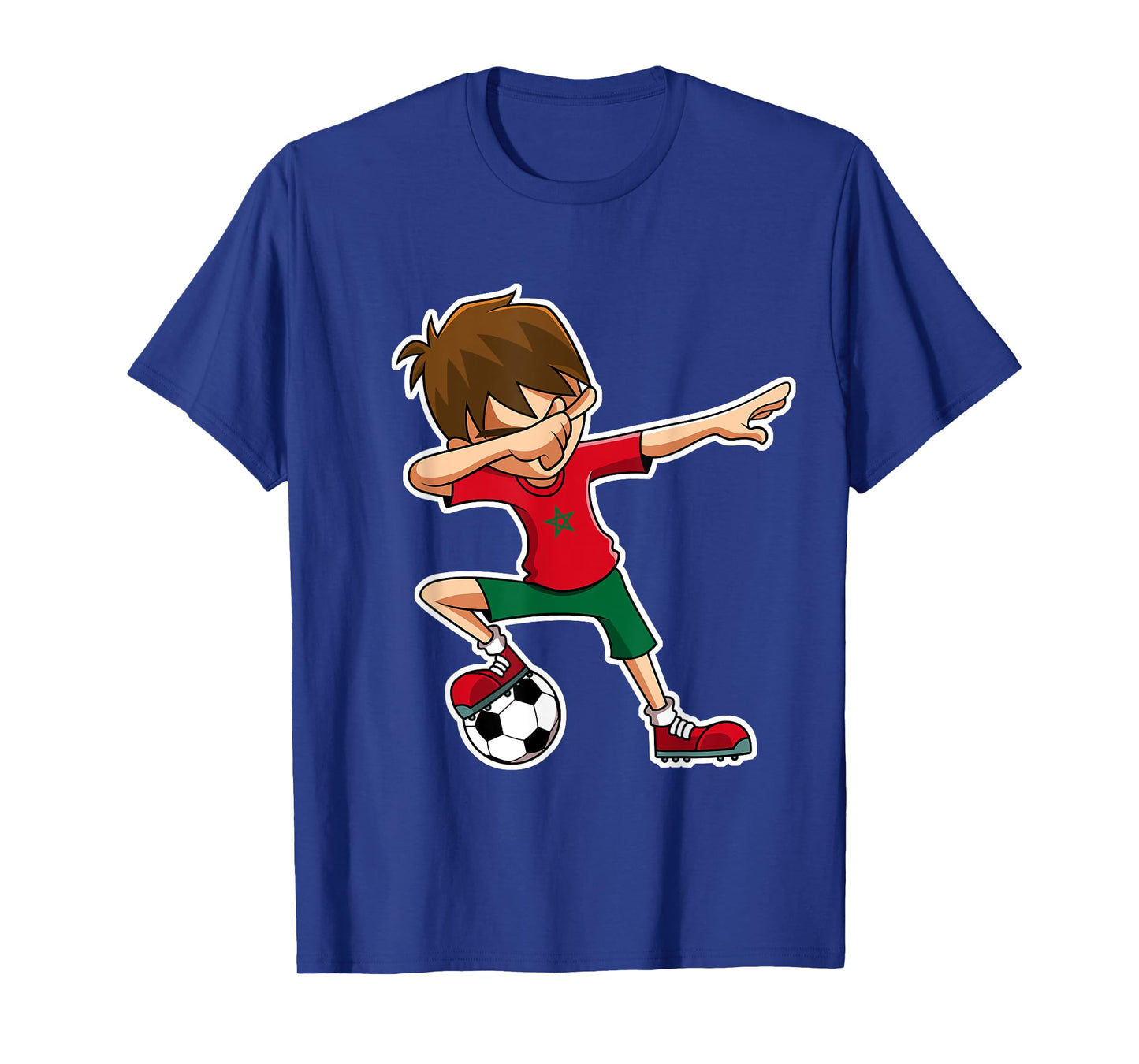Dabbing Soccer Boy Morocco Shirt, Moroccan Flag Jersey T-Shirt