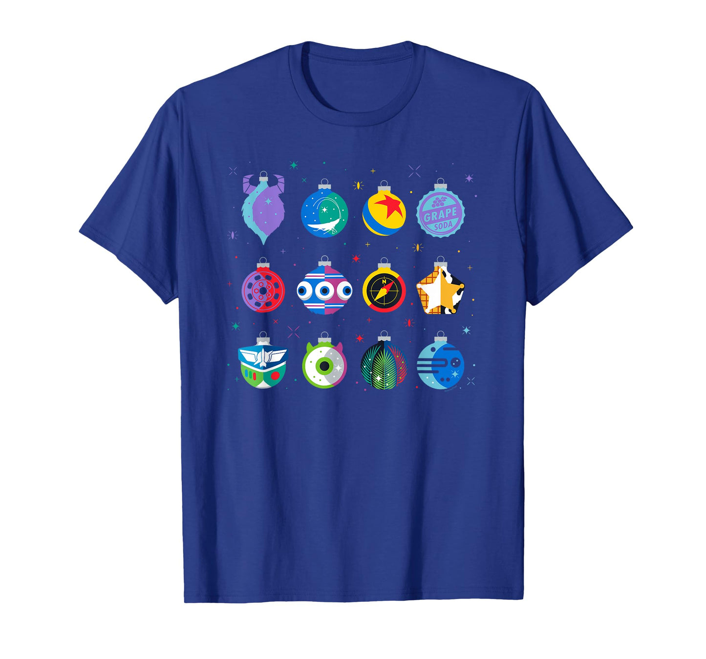 Disney and Pixar Christmas 12 Holiday Character Ornaments T-Shirt