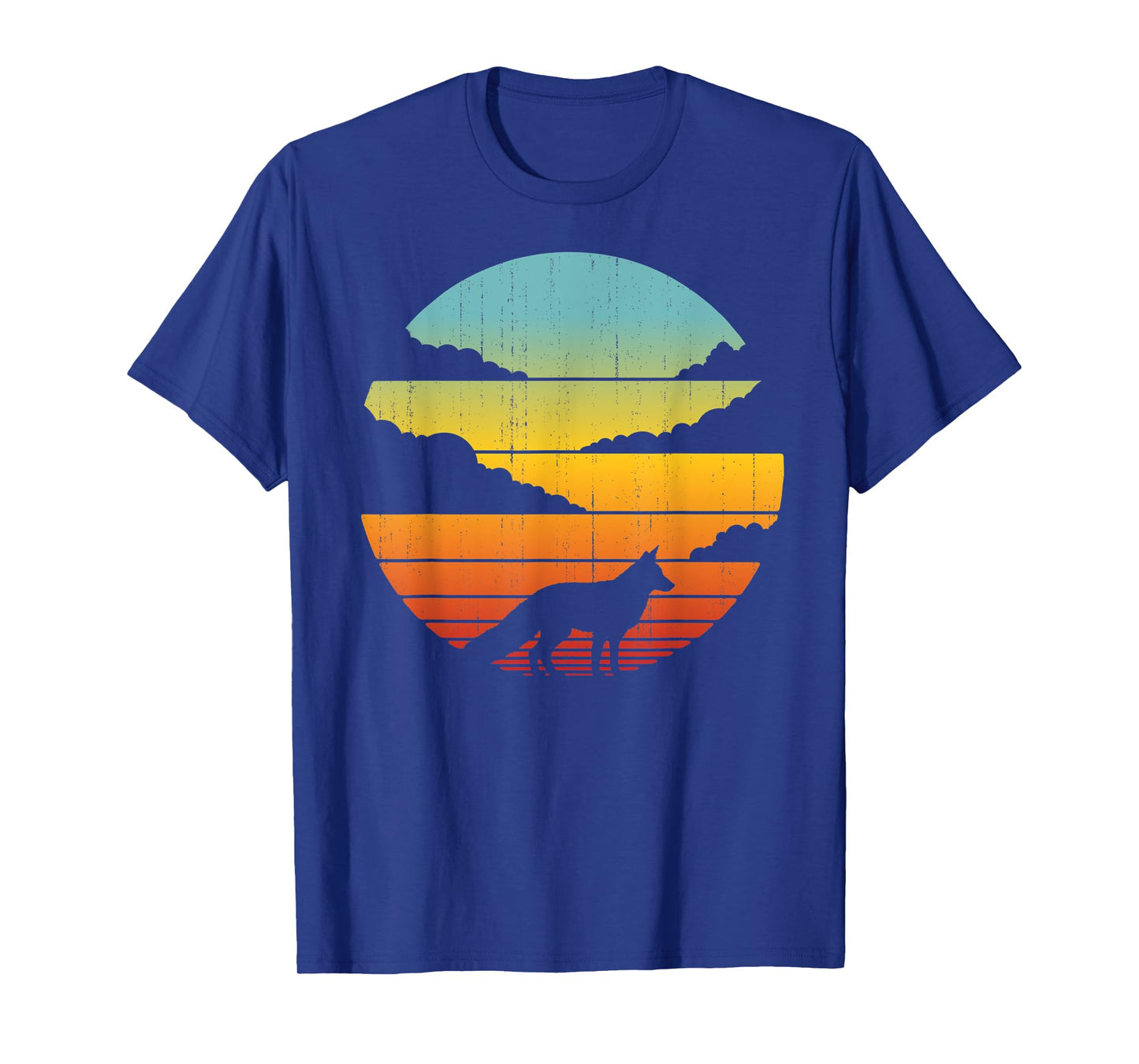 Fox Retro Vintage 60s 70s Sunset Mammal Animal Lovers Men T-Shirt