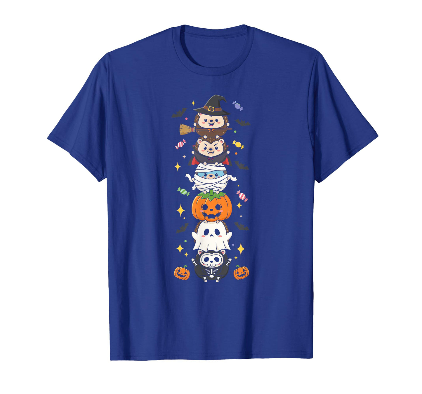 Hedgehog Witch Vampire Ghost Halloween Kids Mens Womens T-Shirt