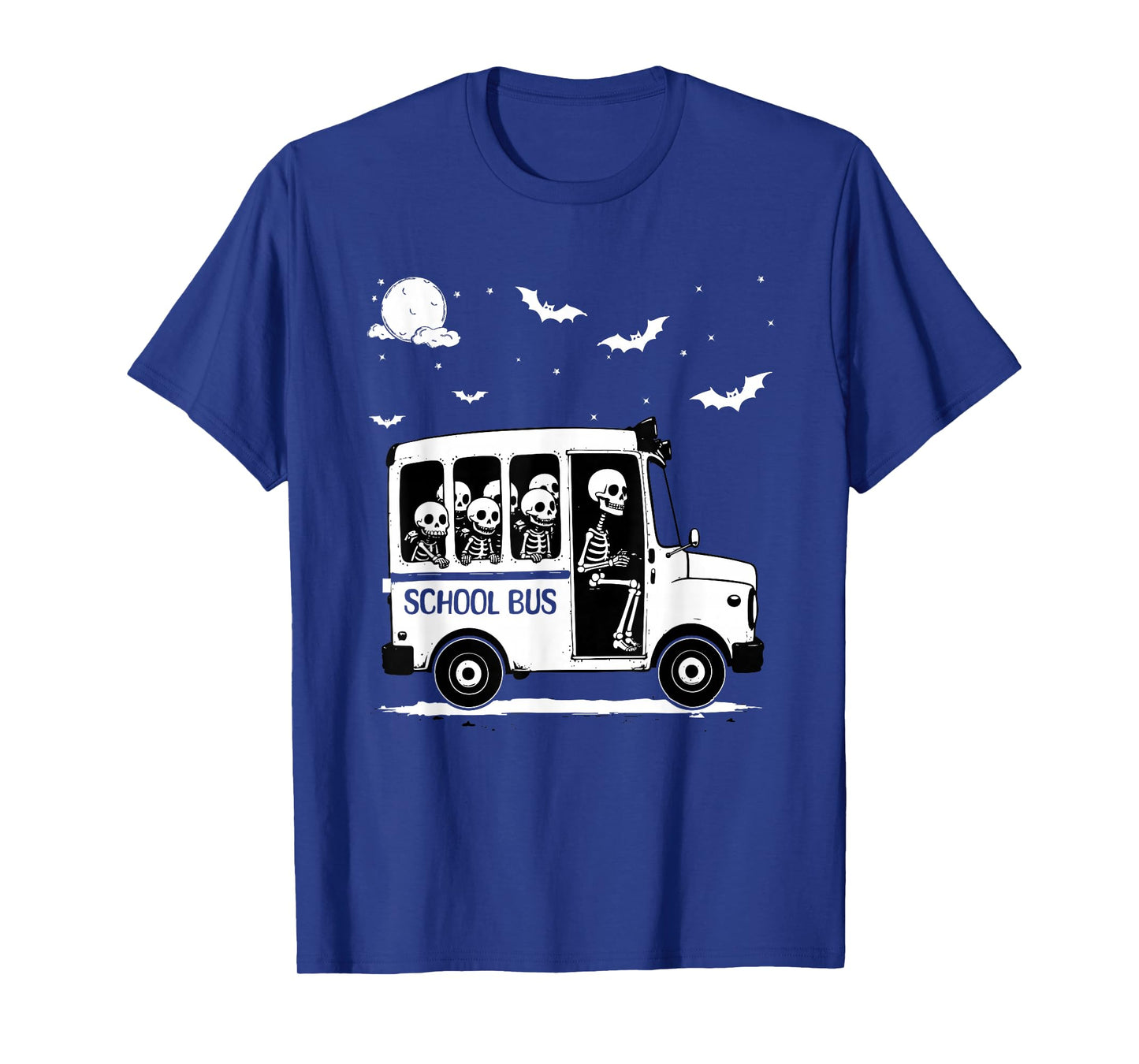 Funny School Bus Skeleton for Halloween Spooky Season, T-Shirt