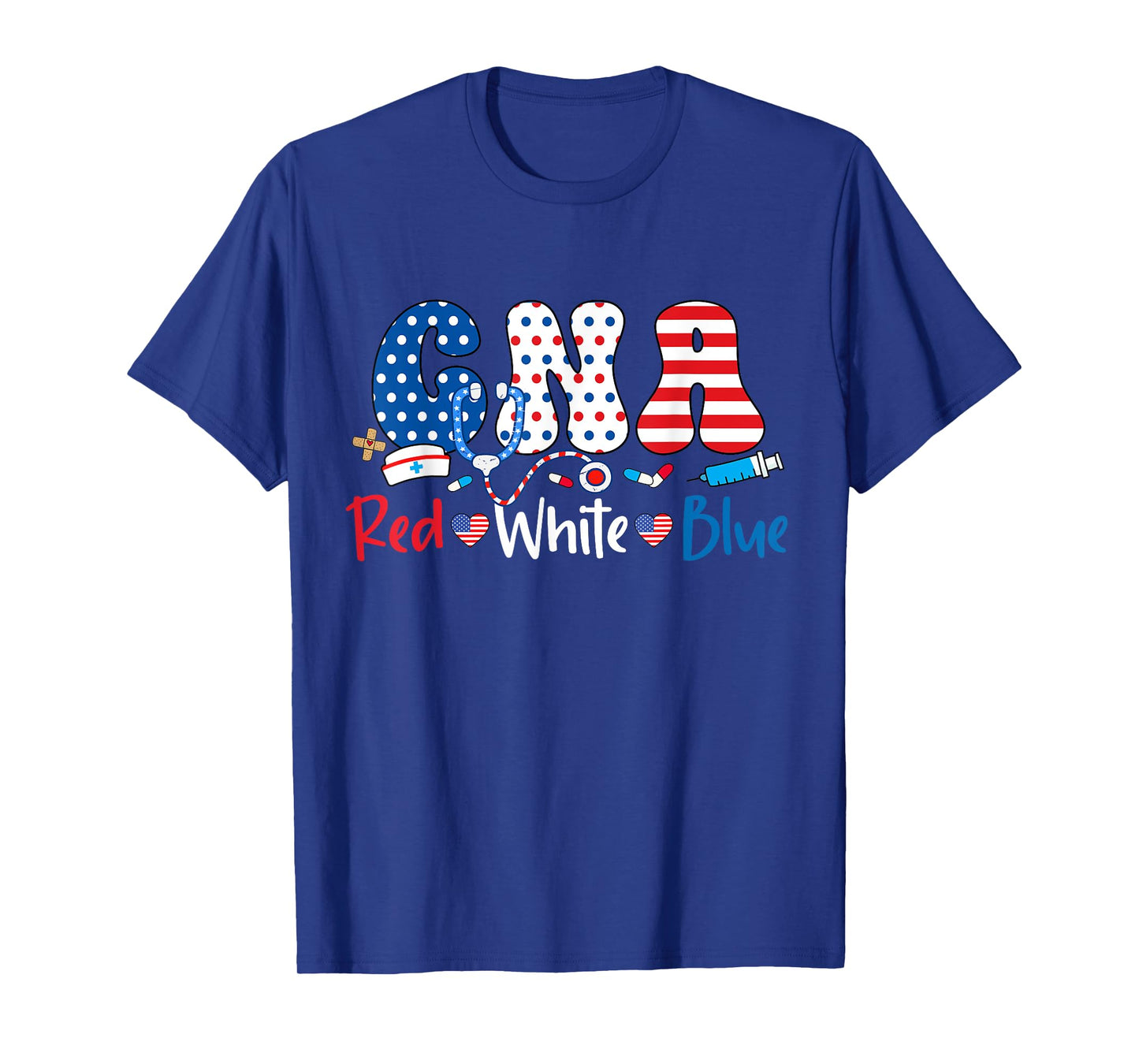 Red White And Blue CNA American Nurse 4th of July CNA T-Shirt