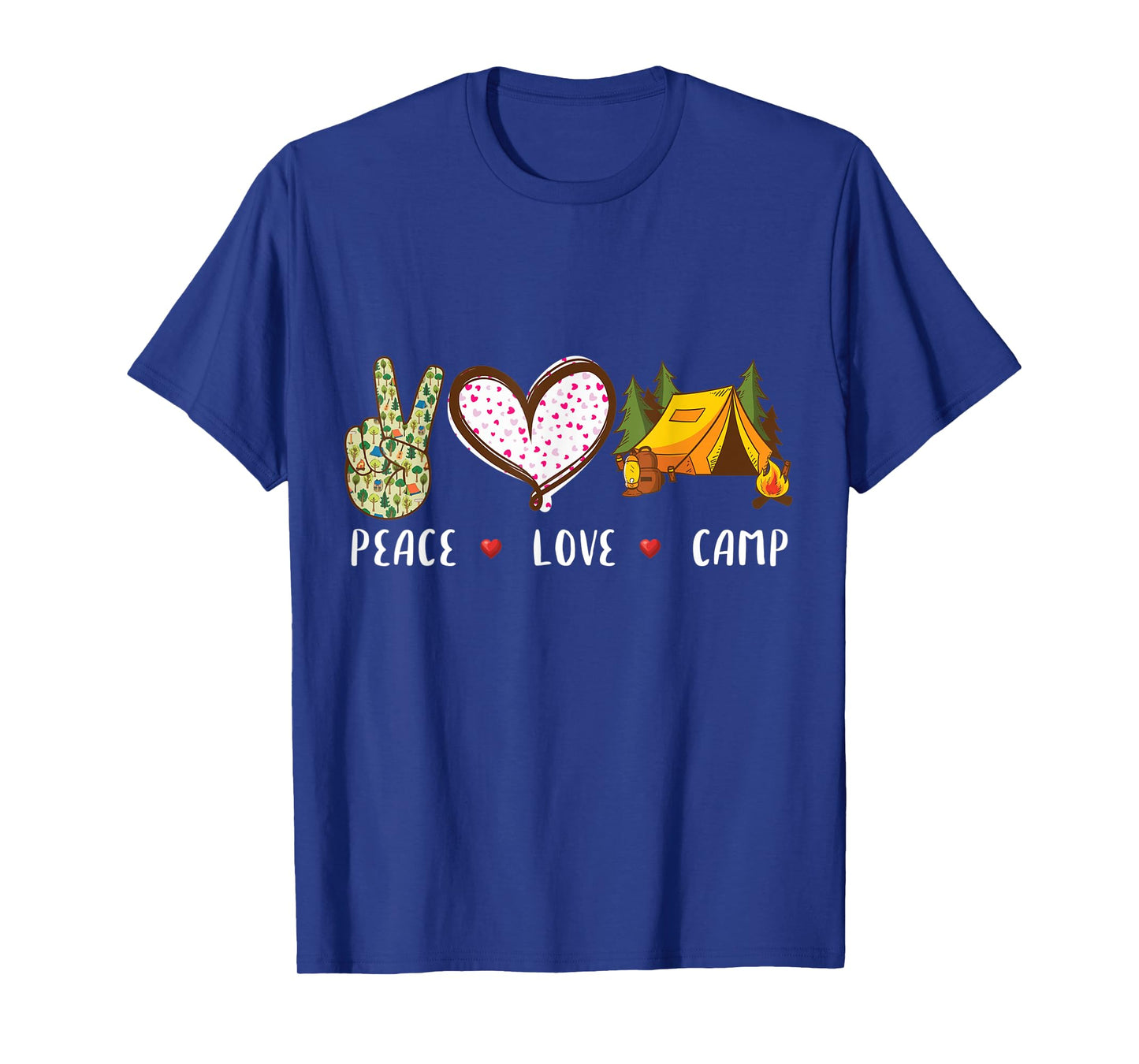 Peace love camp gift for men women kids camping campers T-Shirt