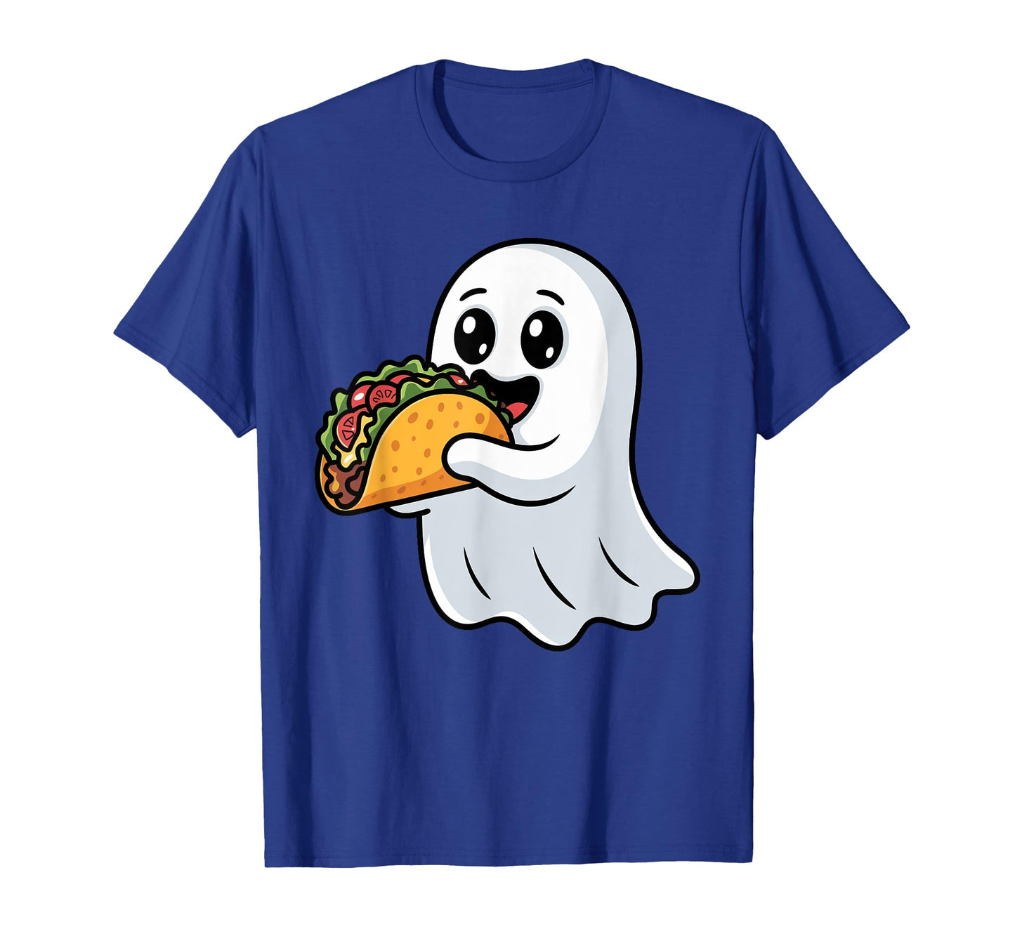 Boo Ghost Eating Tacos Funny Creepy Halloween Trick or Treat T-Shirt